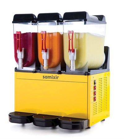 Samixir Ice Slush Triple Meyve Suyu Dispenseri 12 ve 12 ve 12 L Sarı