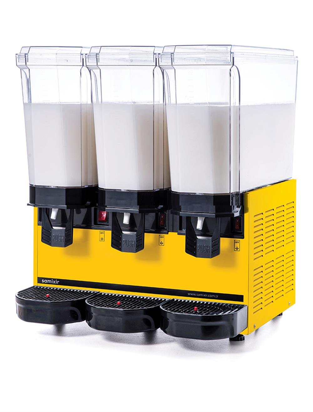 Samixir Klasik Karıştırıcılı 20+20+20 L Soğuk İçecek Dispenseri Anolog Sarı