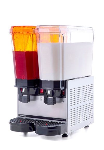 Samixir Klasik Twin Soğuk İçecek Dispenseri 20 ve 20 L Karıştırıcılı İnox