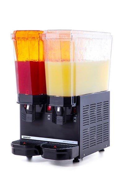 Samixir Klasik Twin Soğuk İçecek Dispenseri 20 ve 20 L Fıskiyeli Siyah