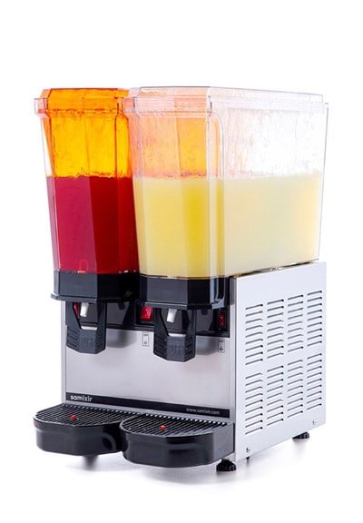 Samixir Klasik Twin Soğuk İçecek Dispenseri 20 ve 20 L Fıskiyeli Inox