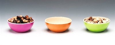 Zicco Renkli Yuvarlak Bambu Çerezlik Pembe Oranj Yeşil R 10 cm