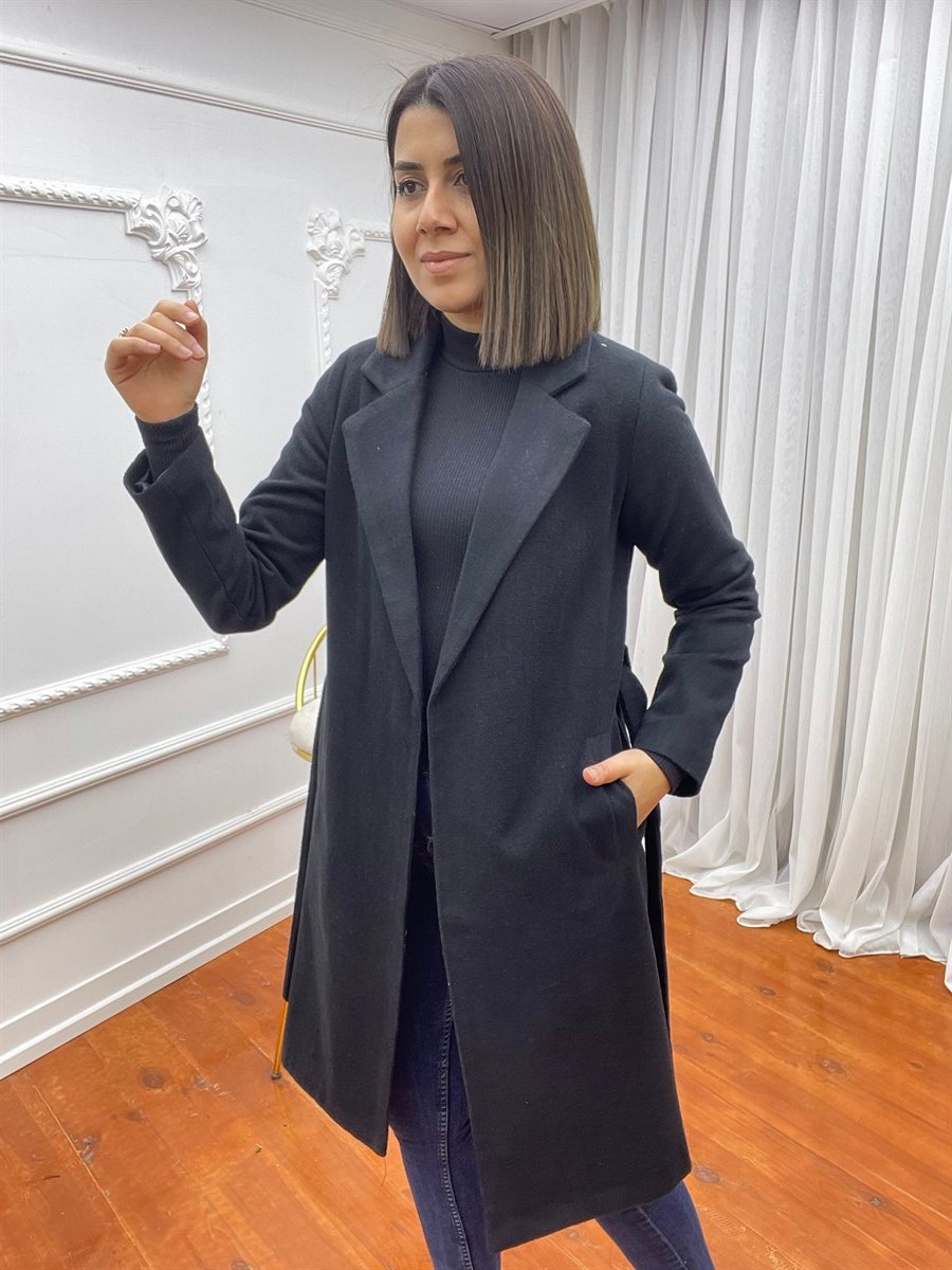 Astarlı Kaşe Kaban Siyah