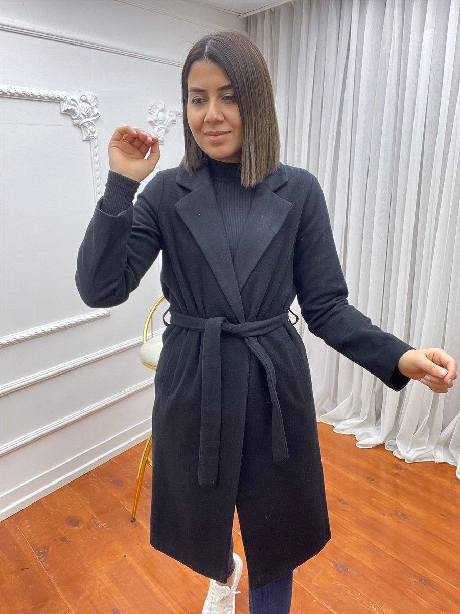 Astarlı Kaşe Kaban Siyah