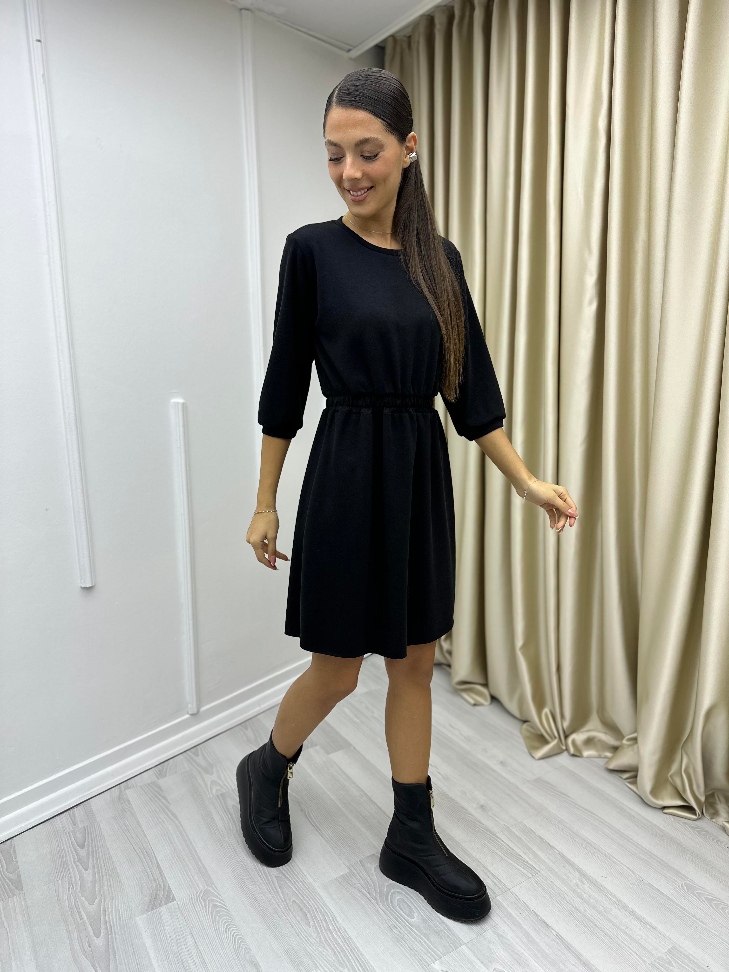 Beli Gipeli Elbise Siyah