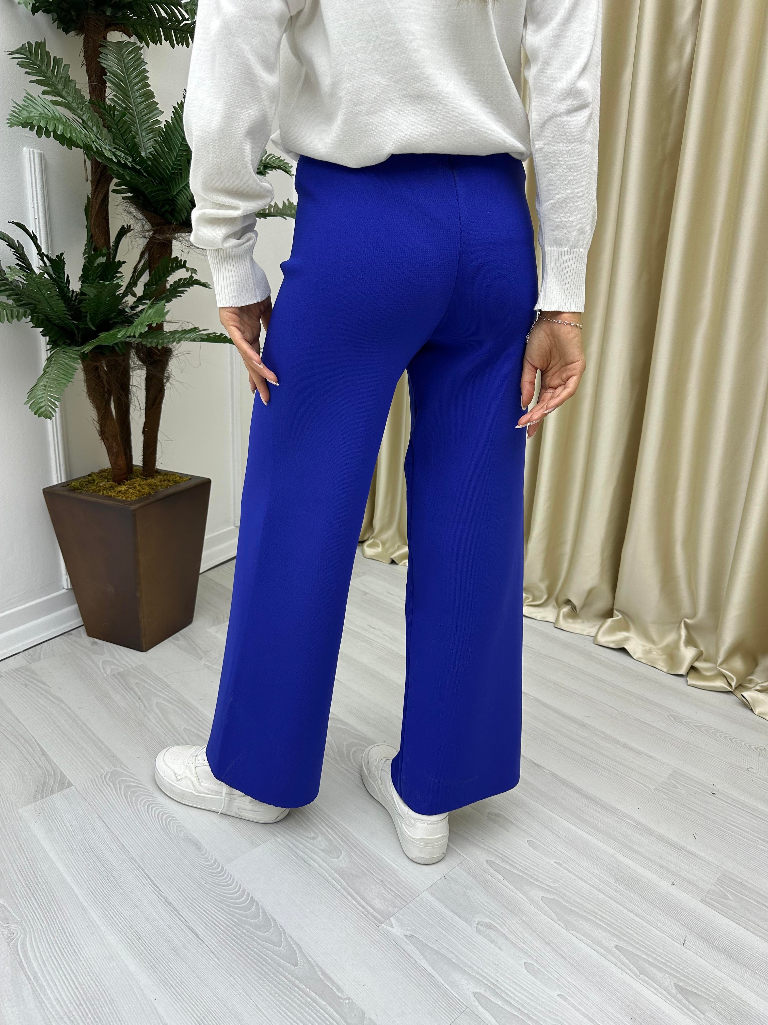 Çelik Triko Pantolon Saks
