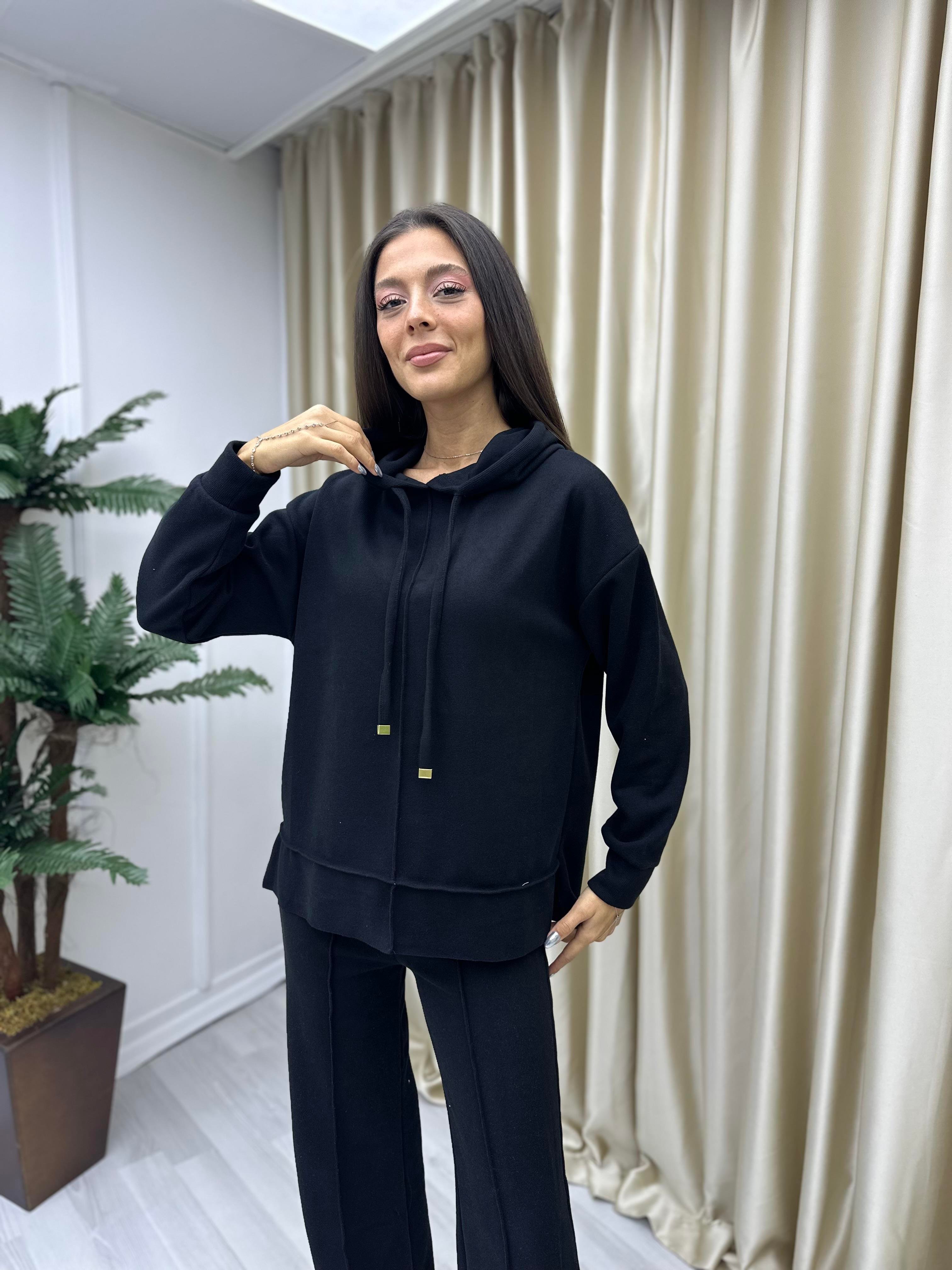 Çima Detay Selanik Takım Siyah