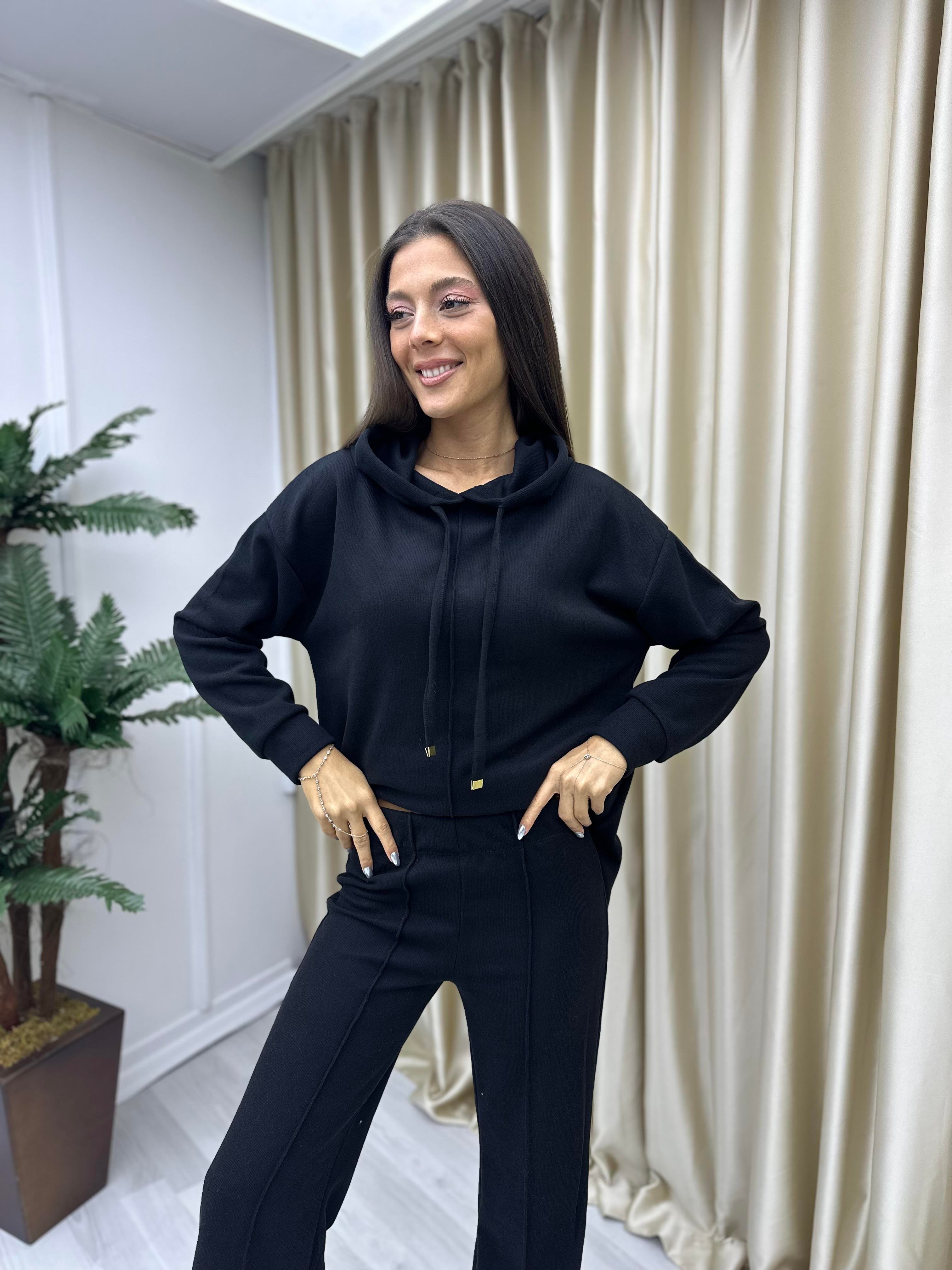 Çima Detay Selanik Takım Siyah