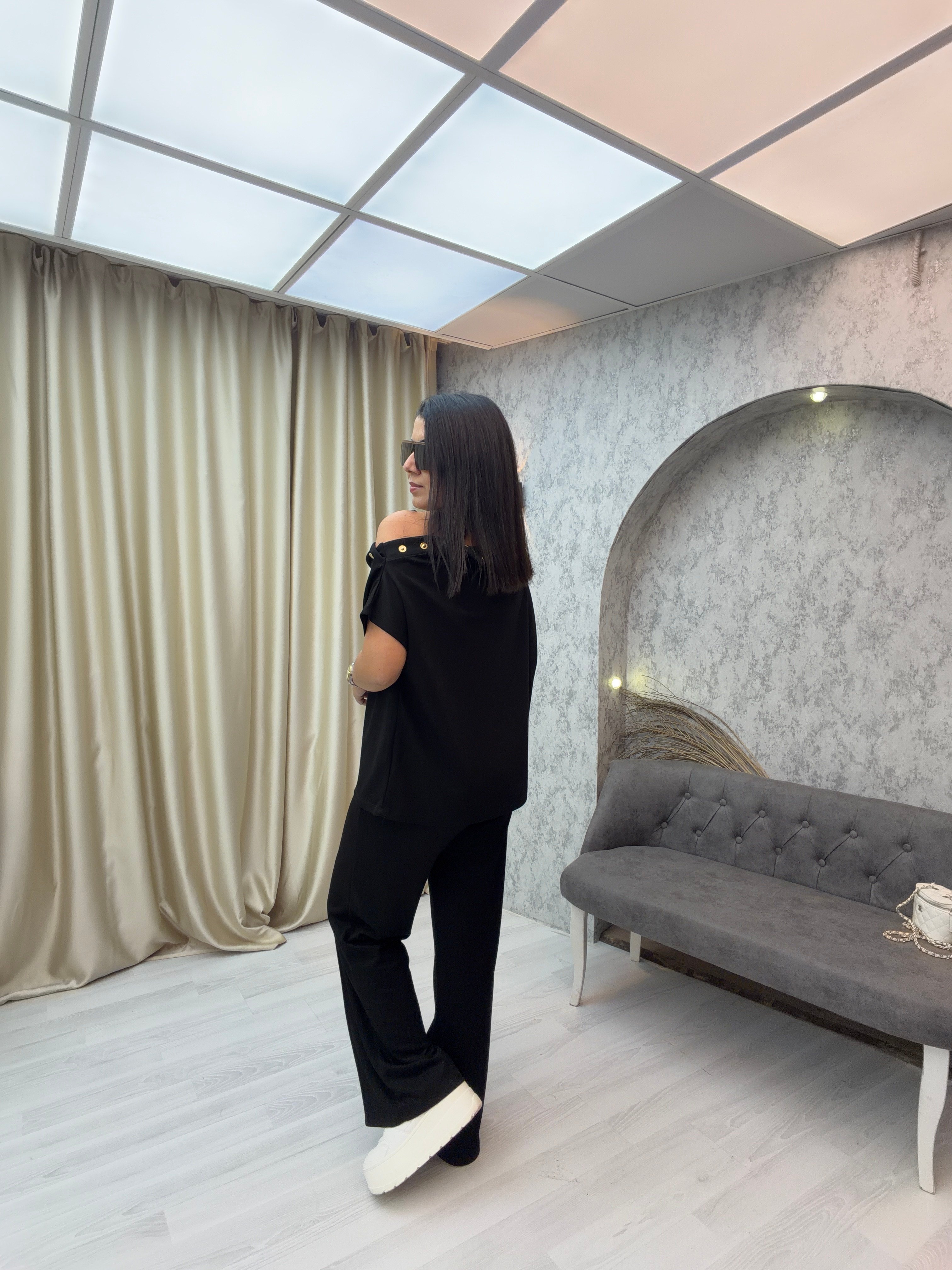 Çıtçıtlı Modal Takım Siyah
