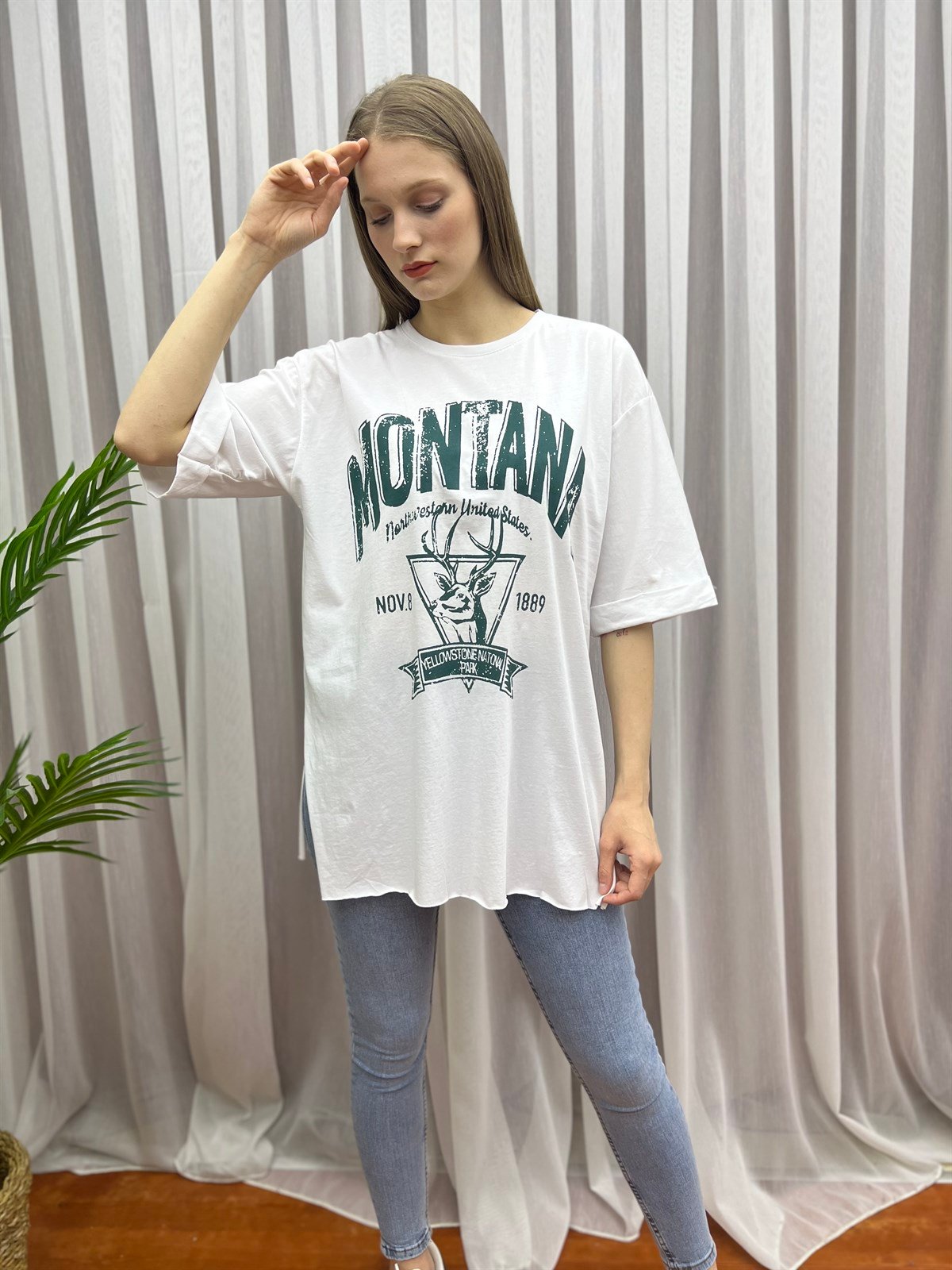 Duble Kol Montana Tişört Beyaz