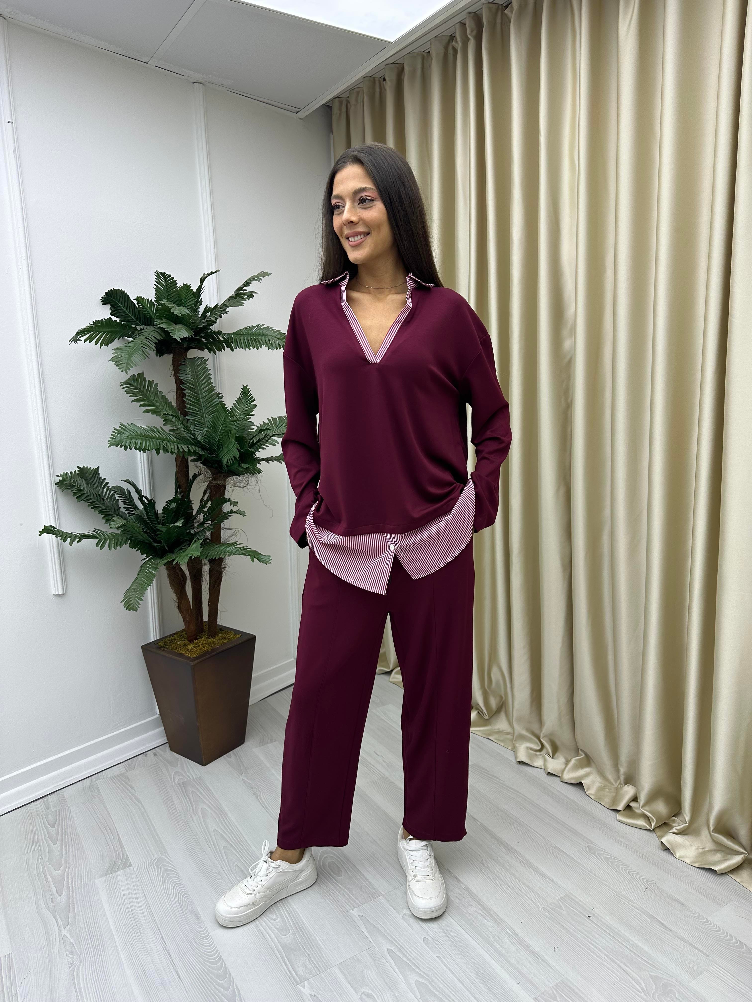 Garnili Modal Sweat Bordo