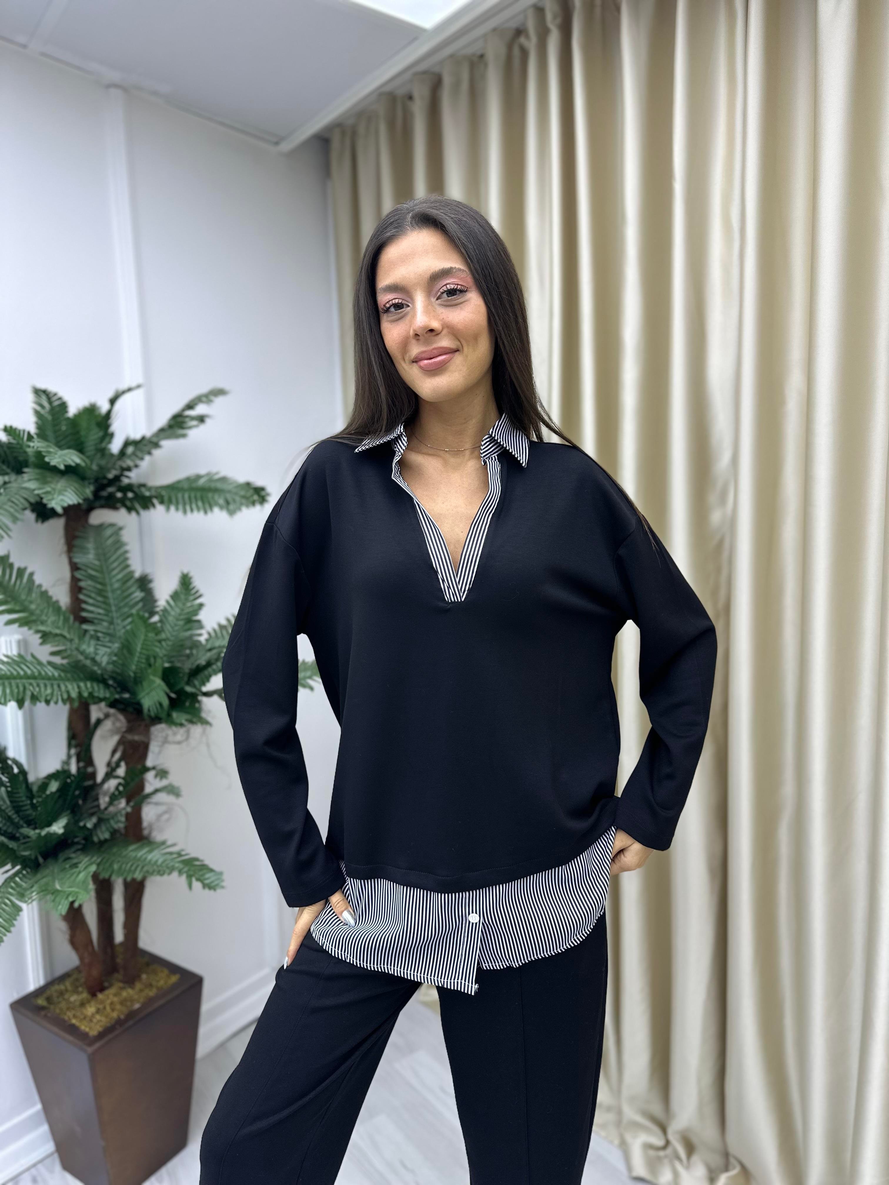 Garnili Modal Sweat Siyah
