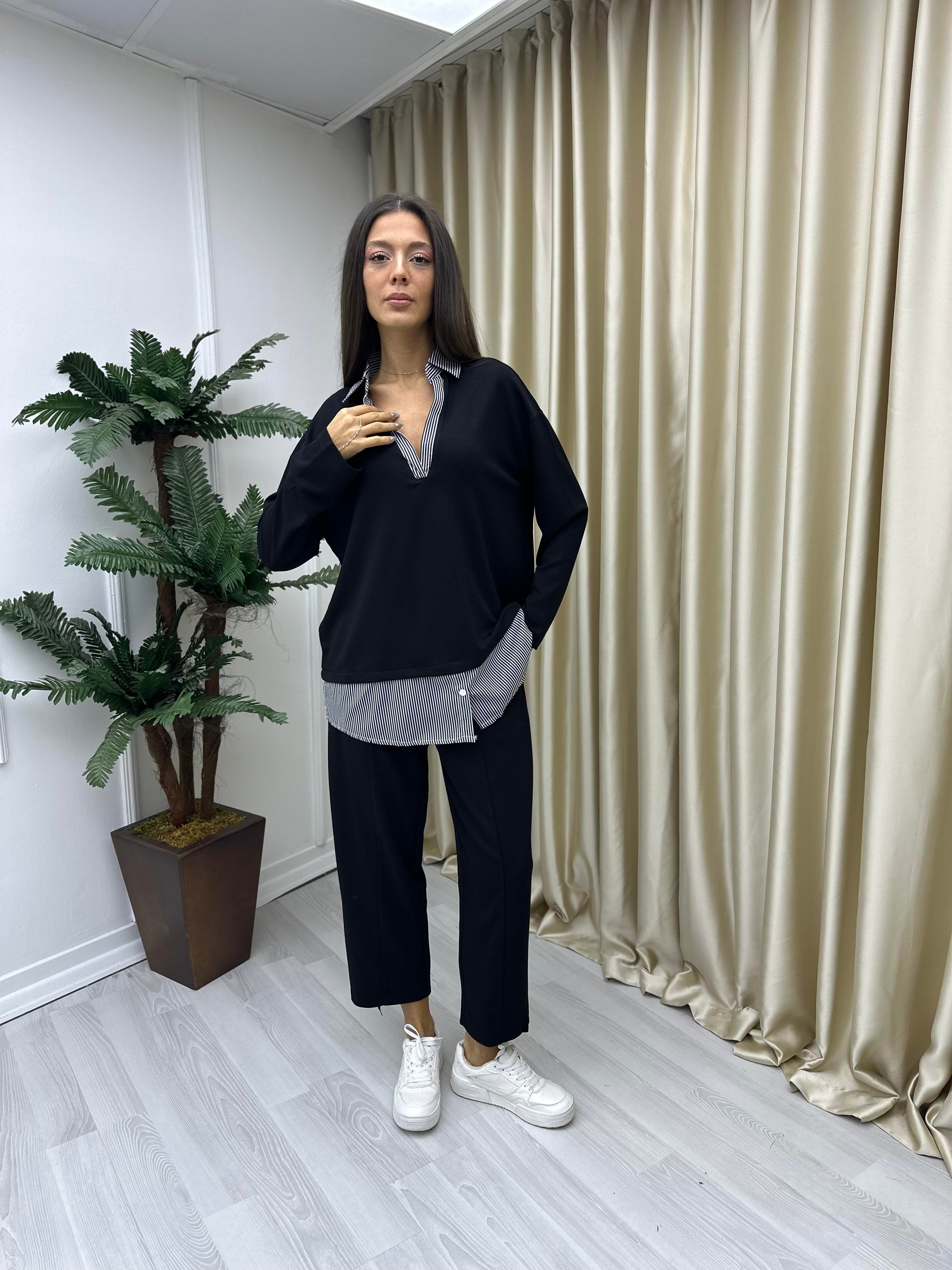 Garnili Modal Sweat Siyah