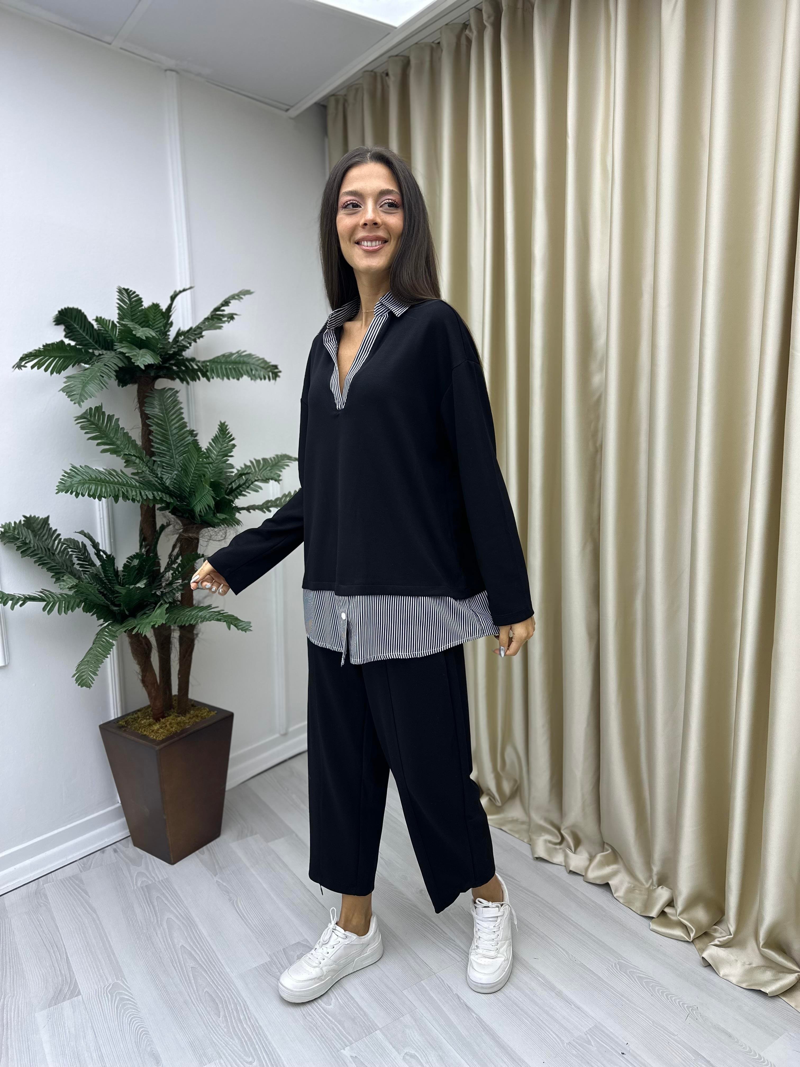 Garnili Modal Sweat Siyah