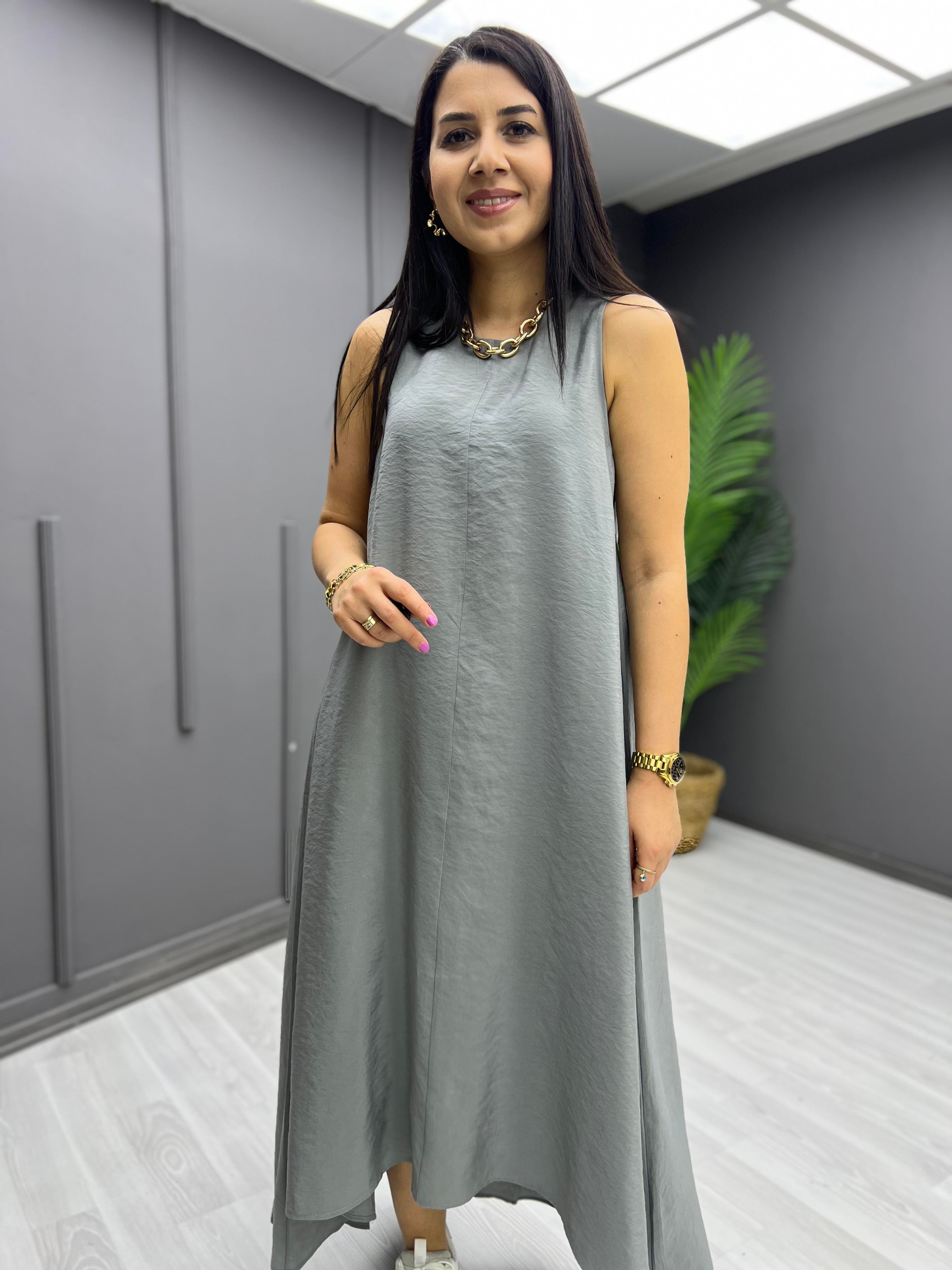 Marka Model Kolsuz Elbise Gri