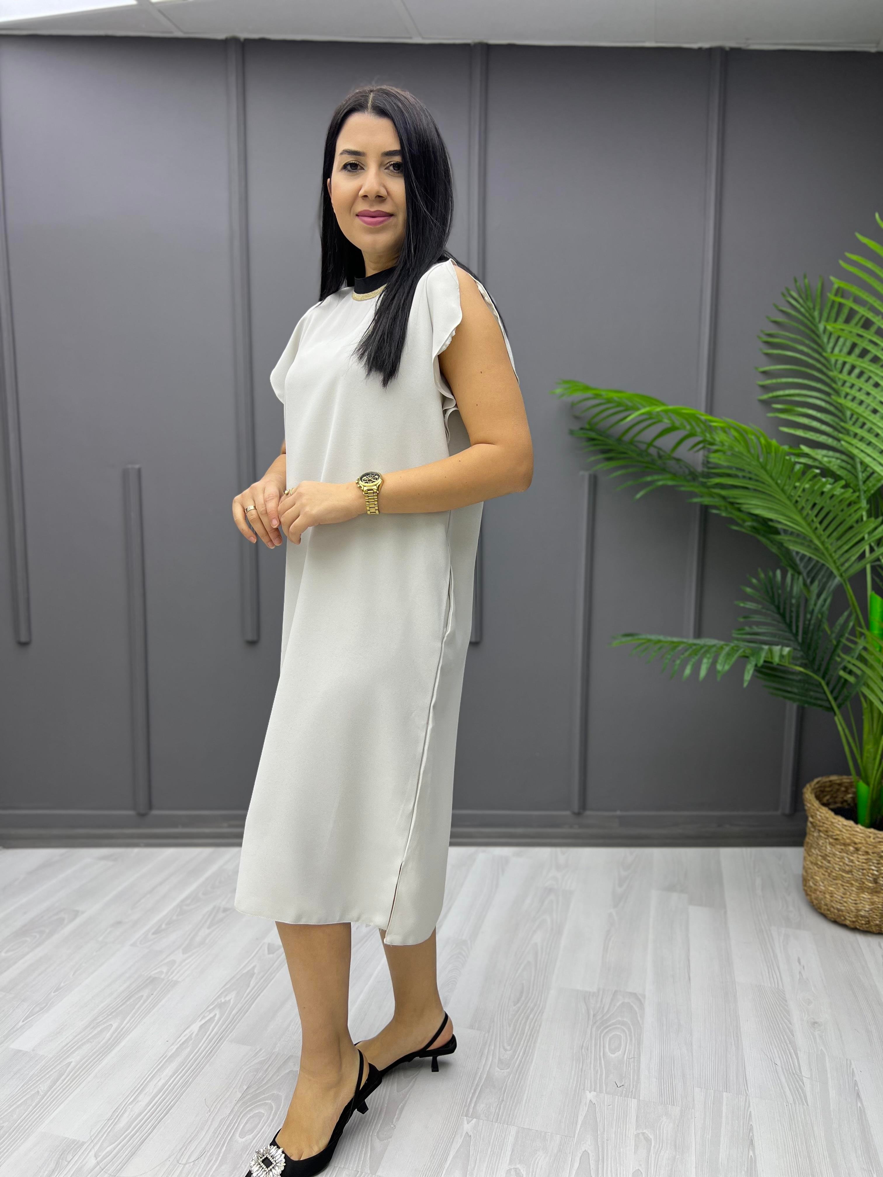 Marka Model Ribanalı Şifon Elbise Taş