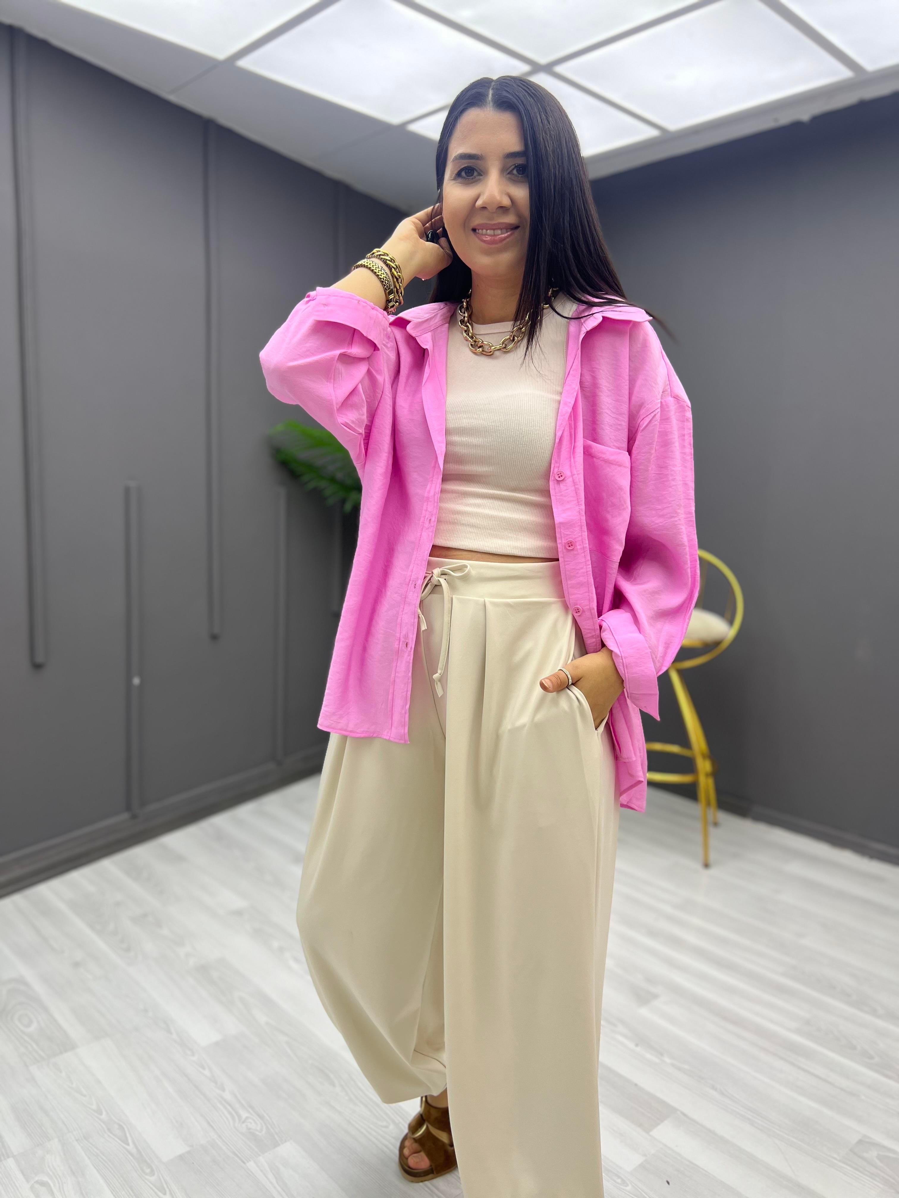 Oversize Gömlek Pembe