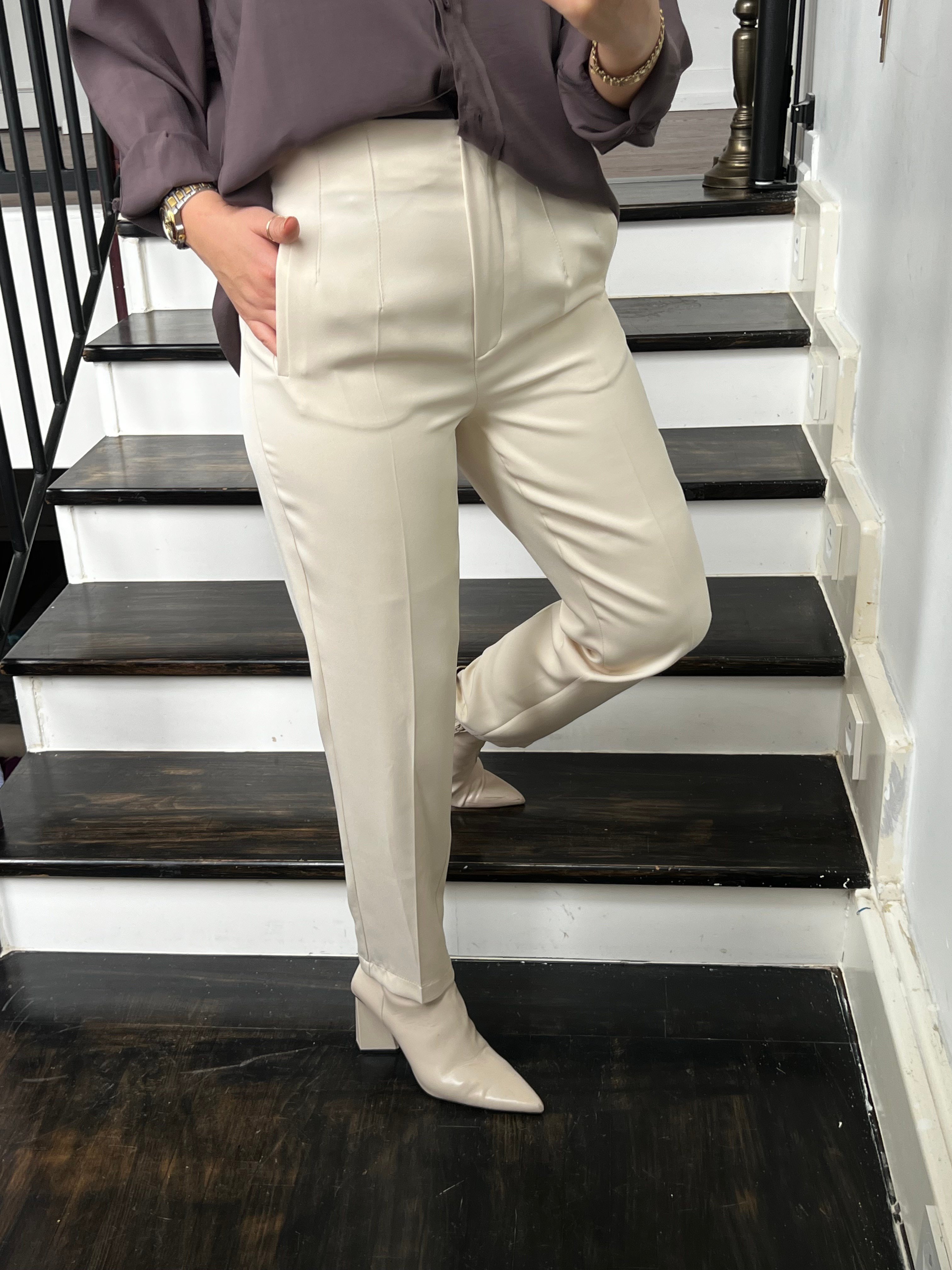 Pensli Kalem Pantolon Taş