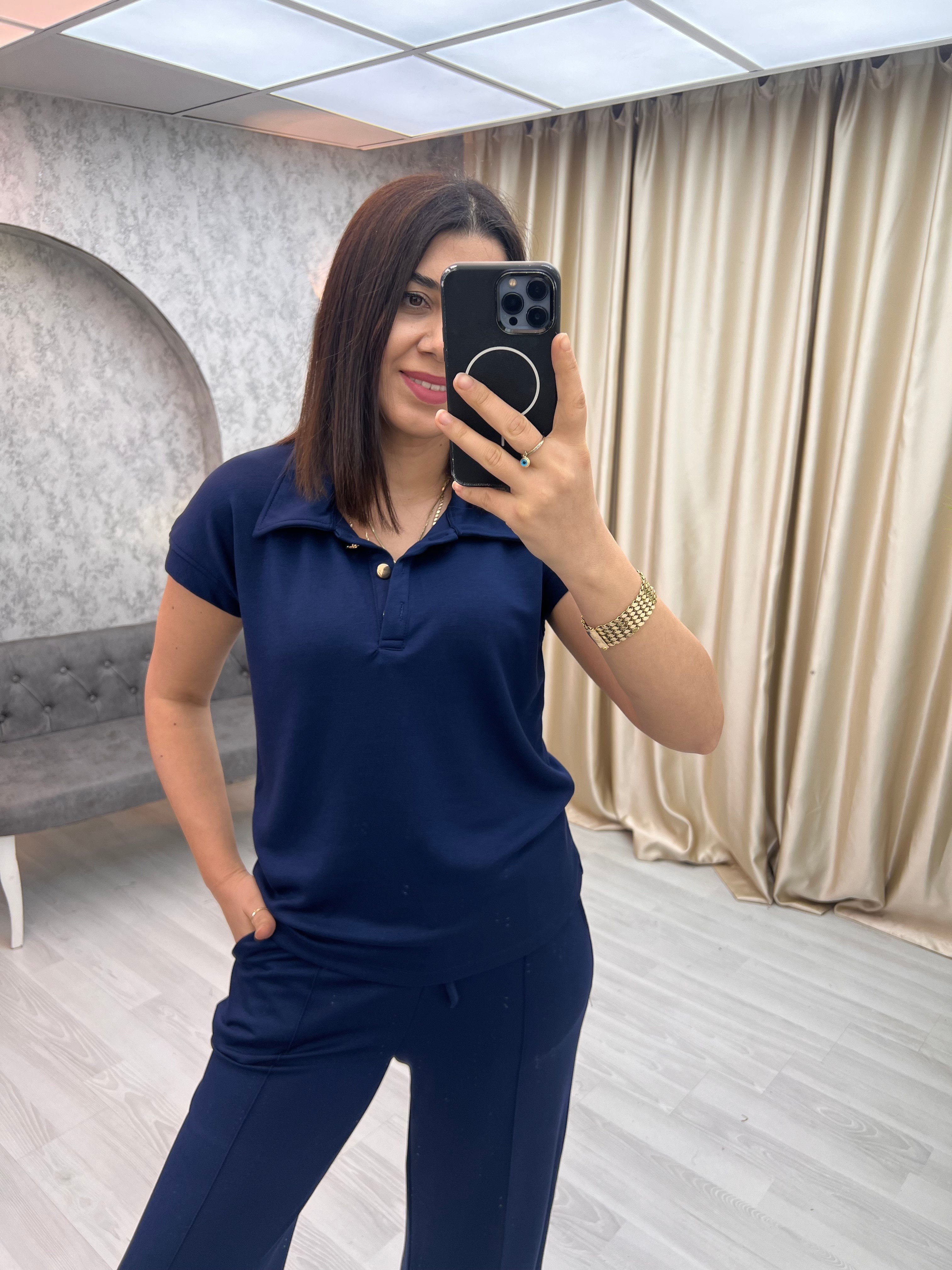 Polo Yaka Modal Takım Lacivert
