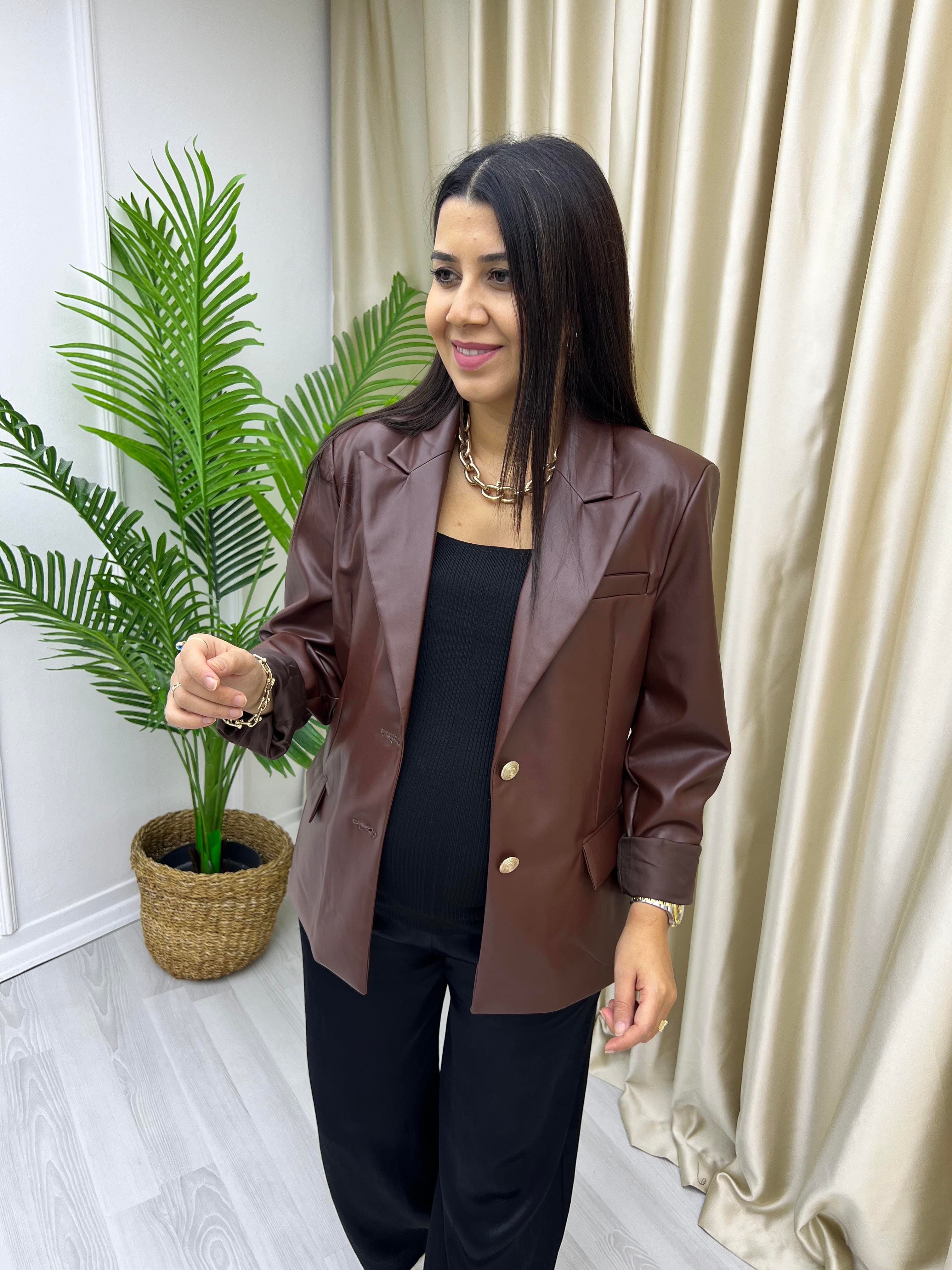 Premium Deri Blaze Ceket Bordo