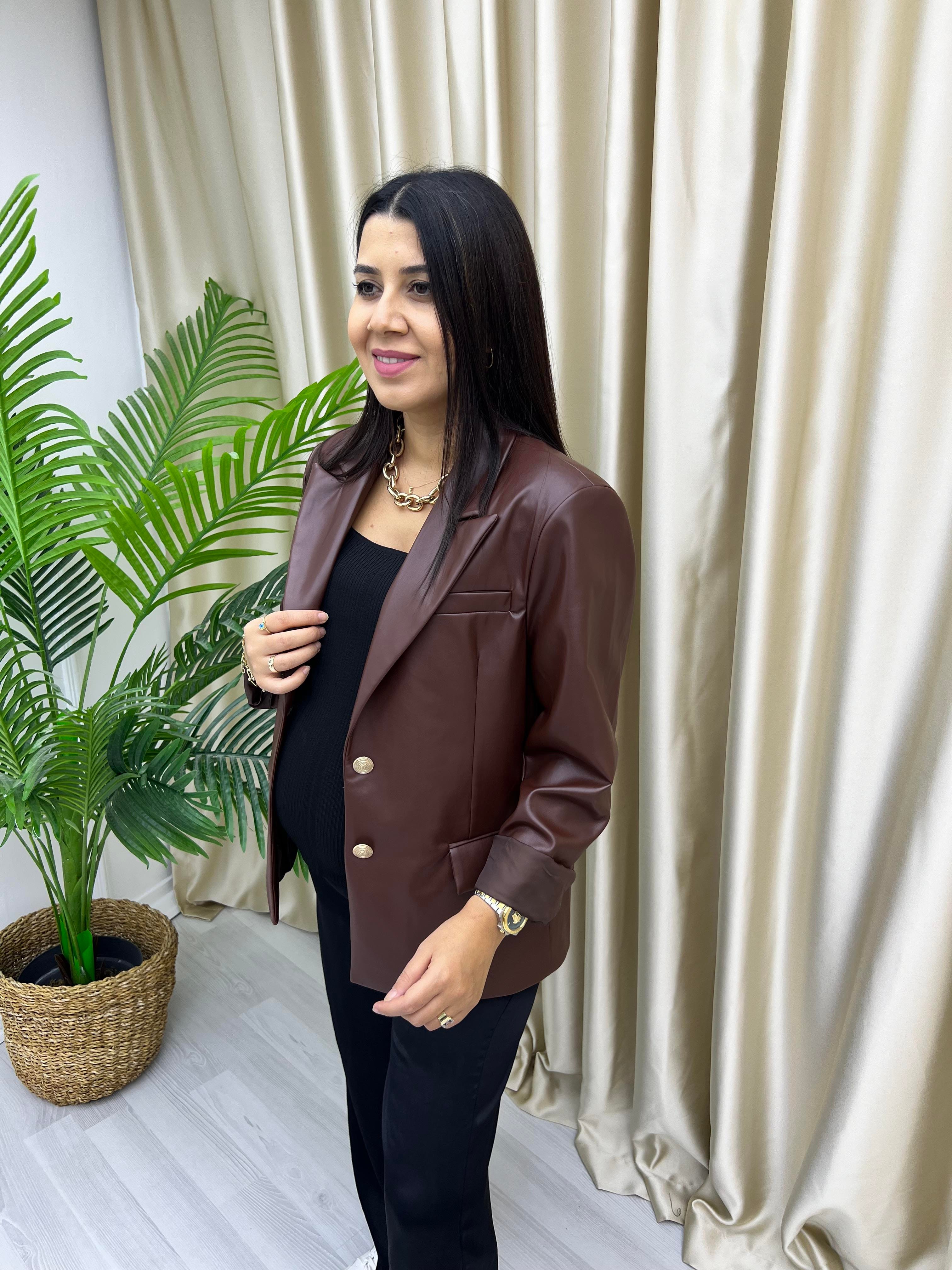 Premium Deri Blaze Ceket Bordo