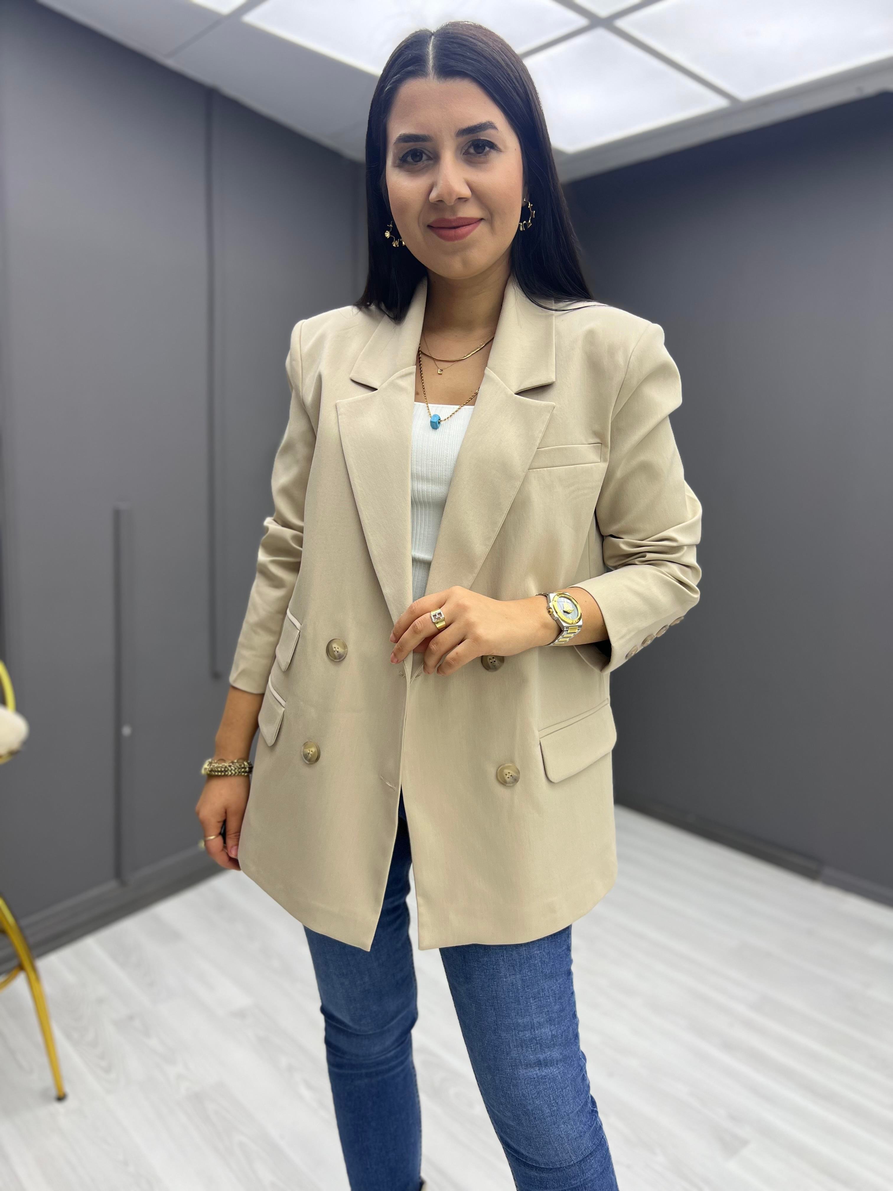 Premium Oversize Ceket Taş