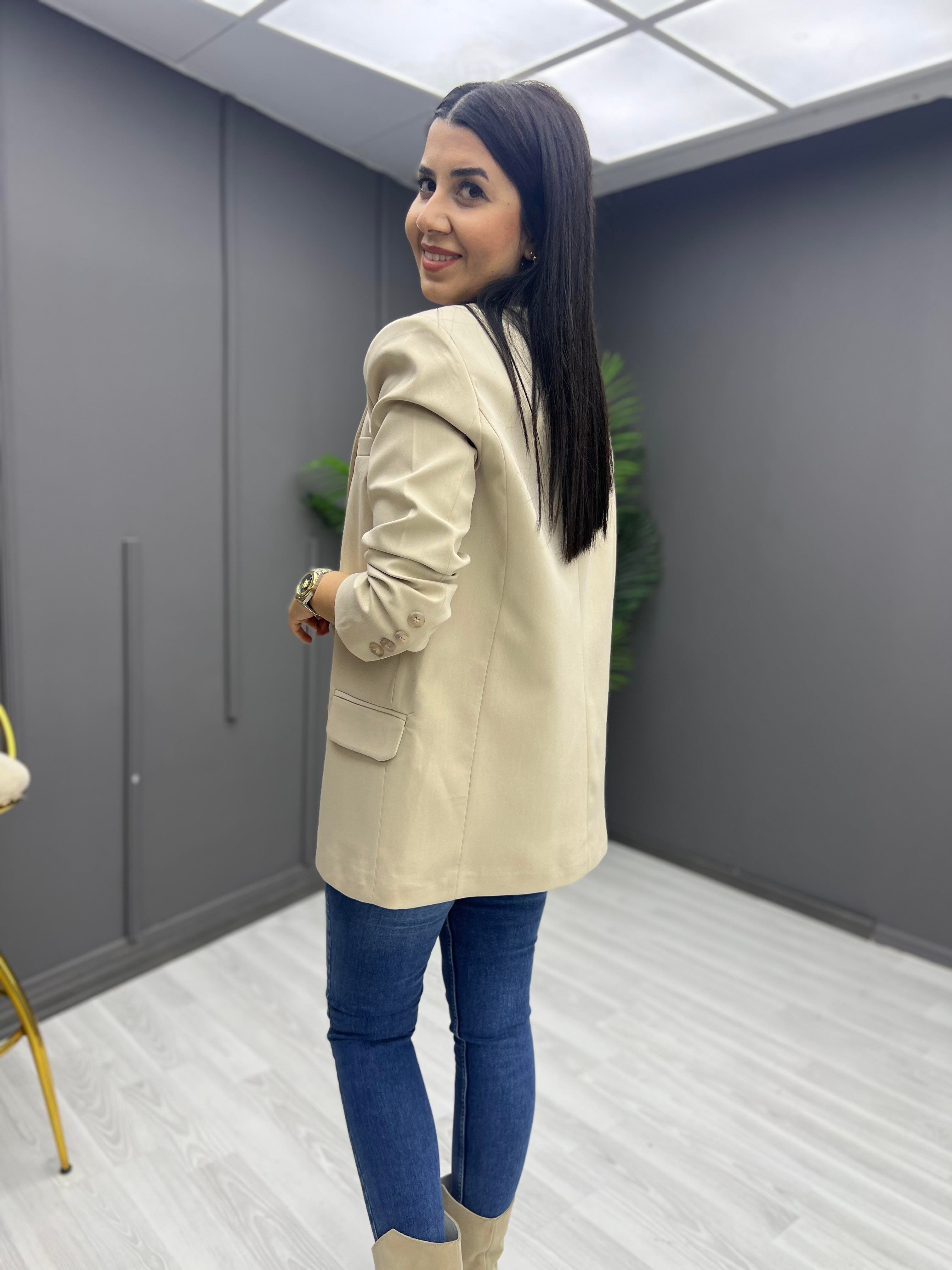 Premium Oversize Ceket Taş