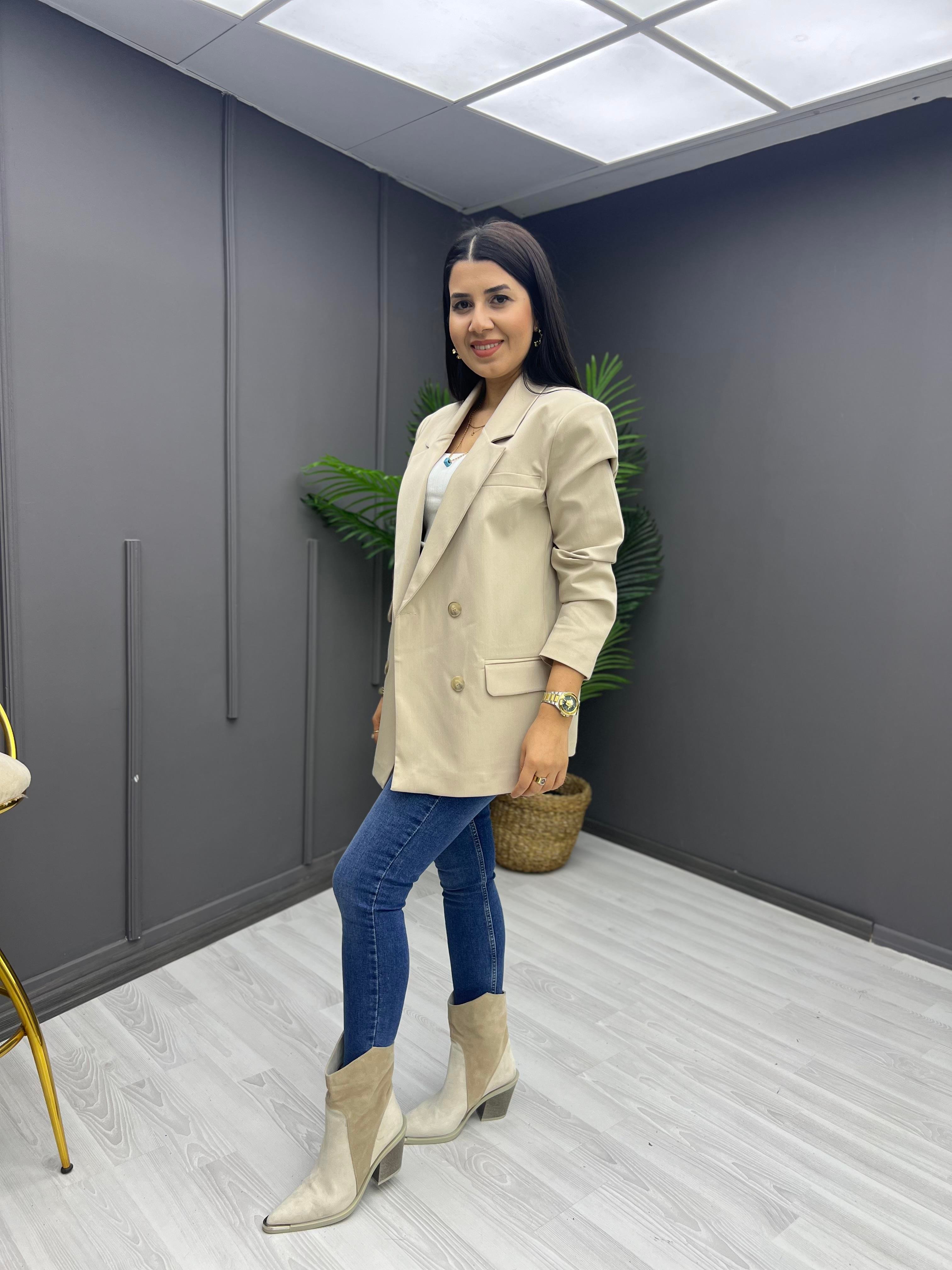 Premium Oversize Ceket Taş