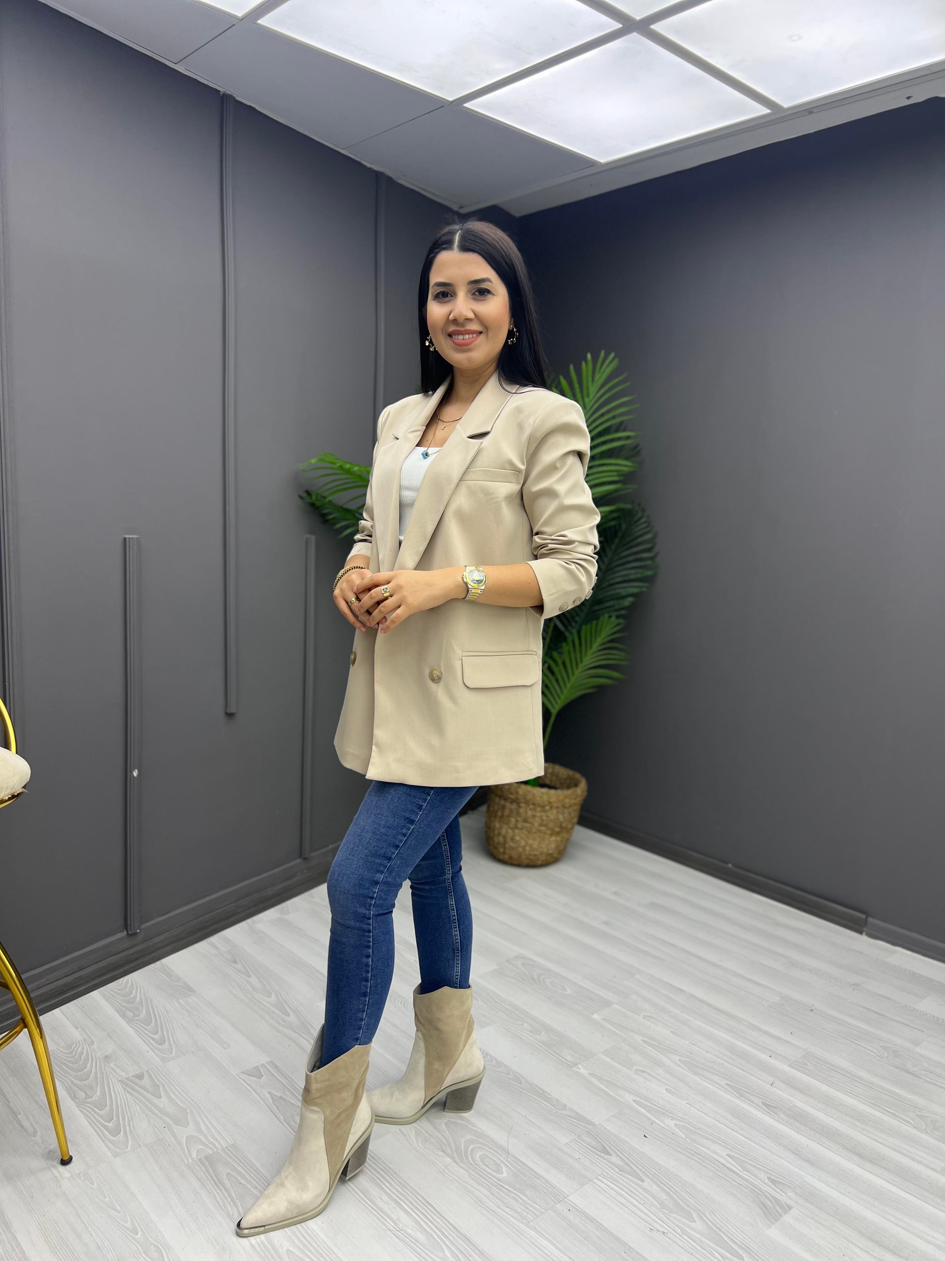 Premium Oversize Ceket Taş