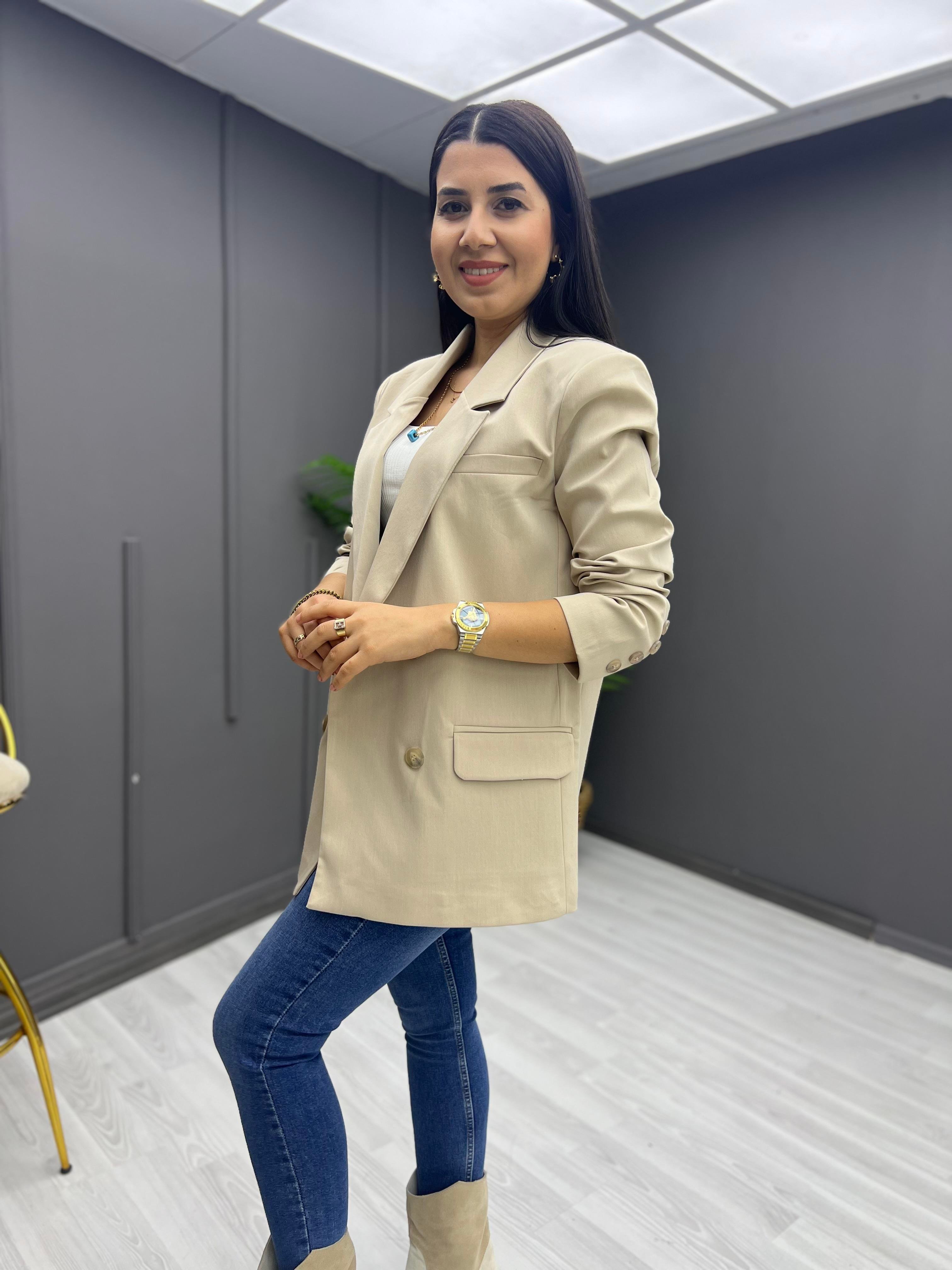 Premium Oversize Ceket Taş