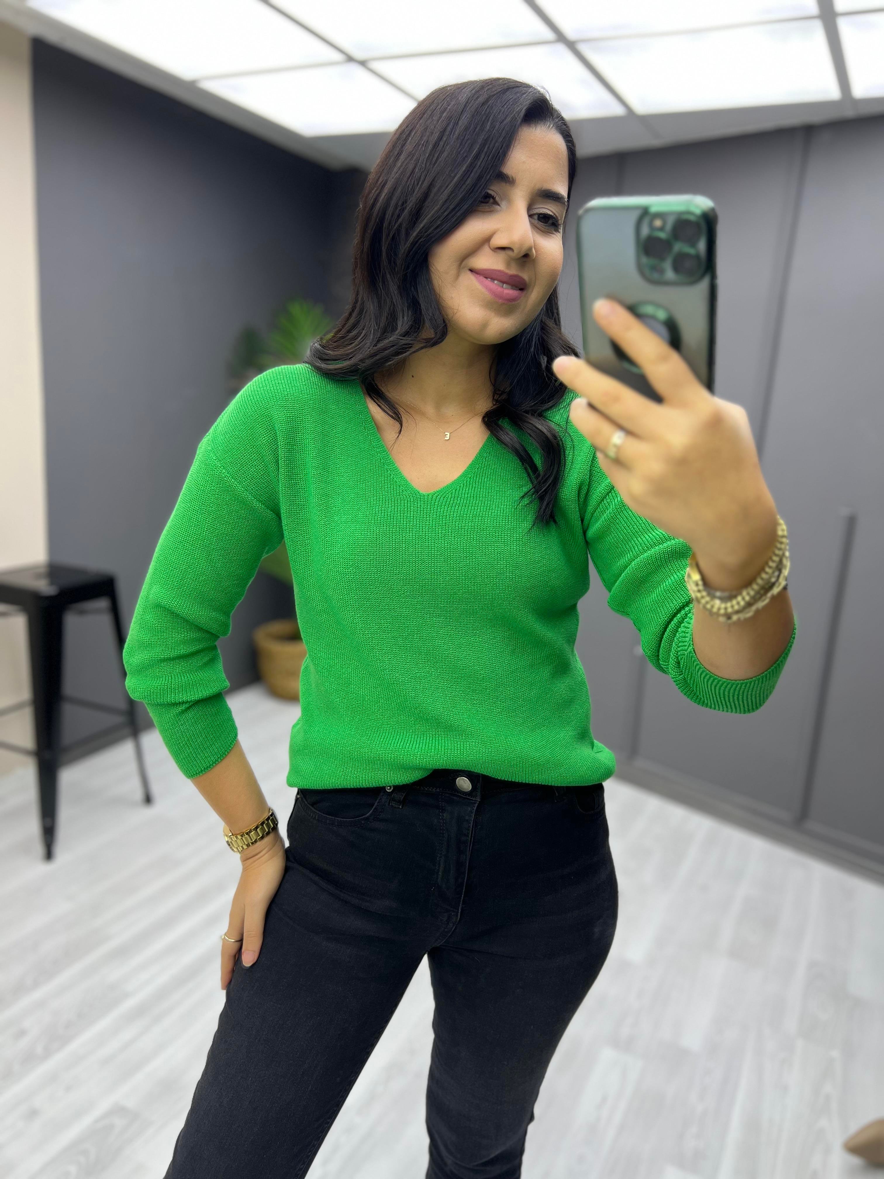Selanik Pamuk Triko Çimenyeşili