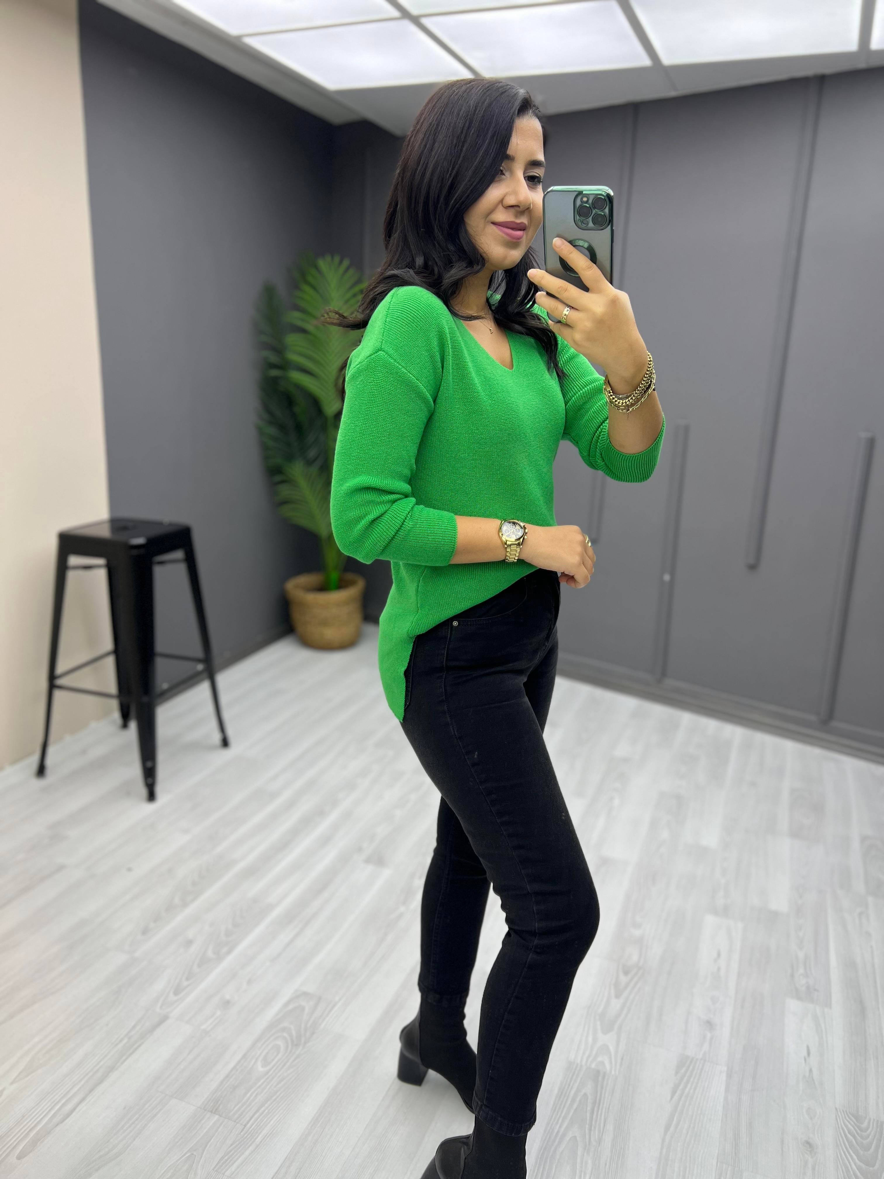 Selanik Pamuk Triko Çimenyeşili