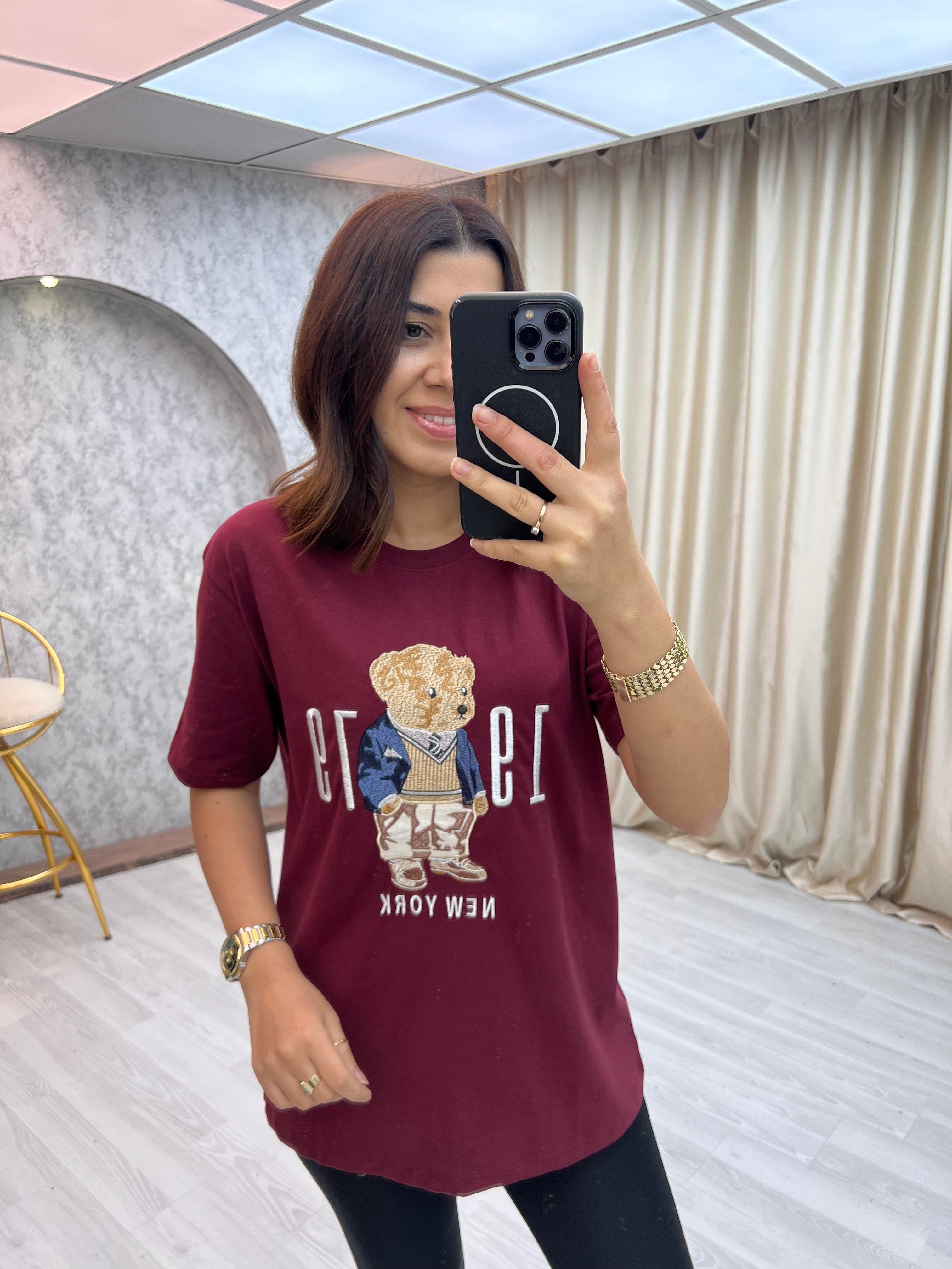 Teddy Tişört Bordo