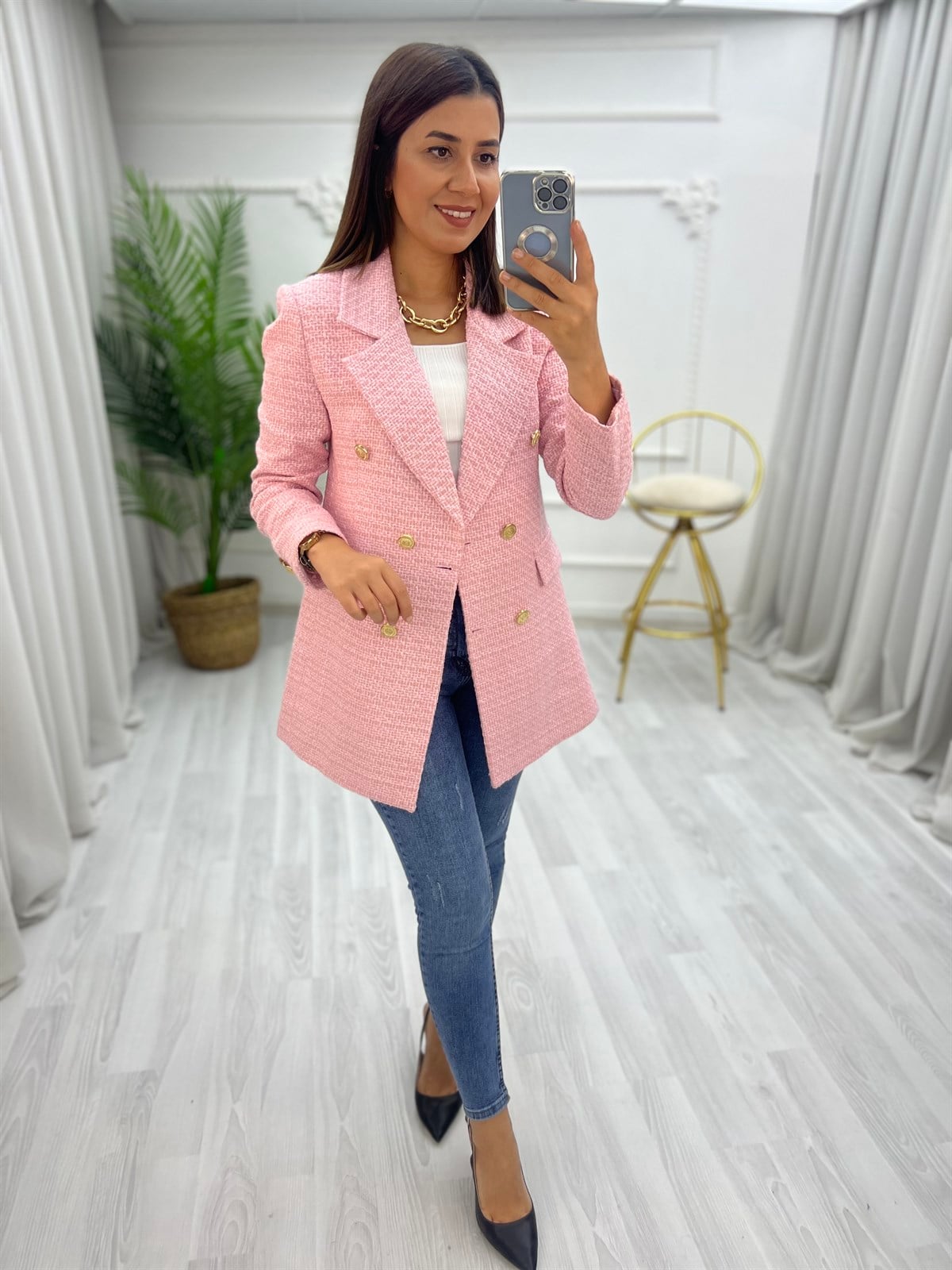 Tüvit Ceket Pembe