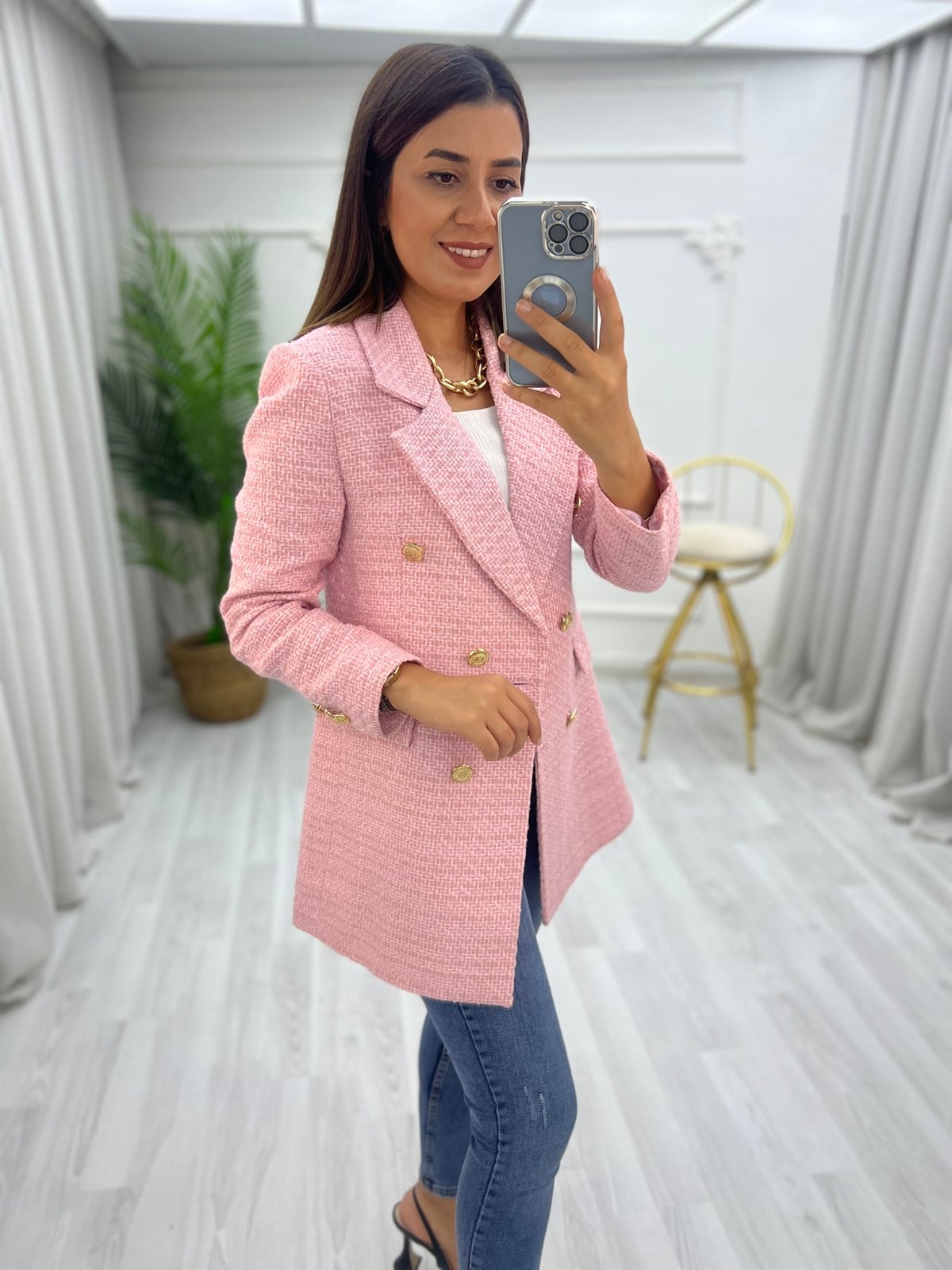 Tüvit Ceket Pembe