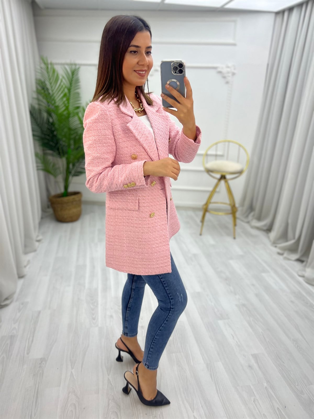 Tüvit Ceket Pembe