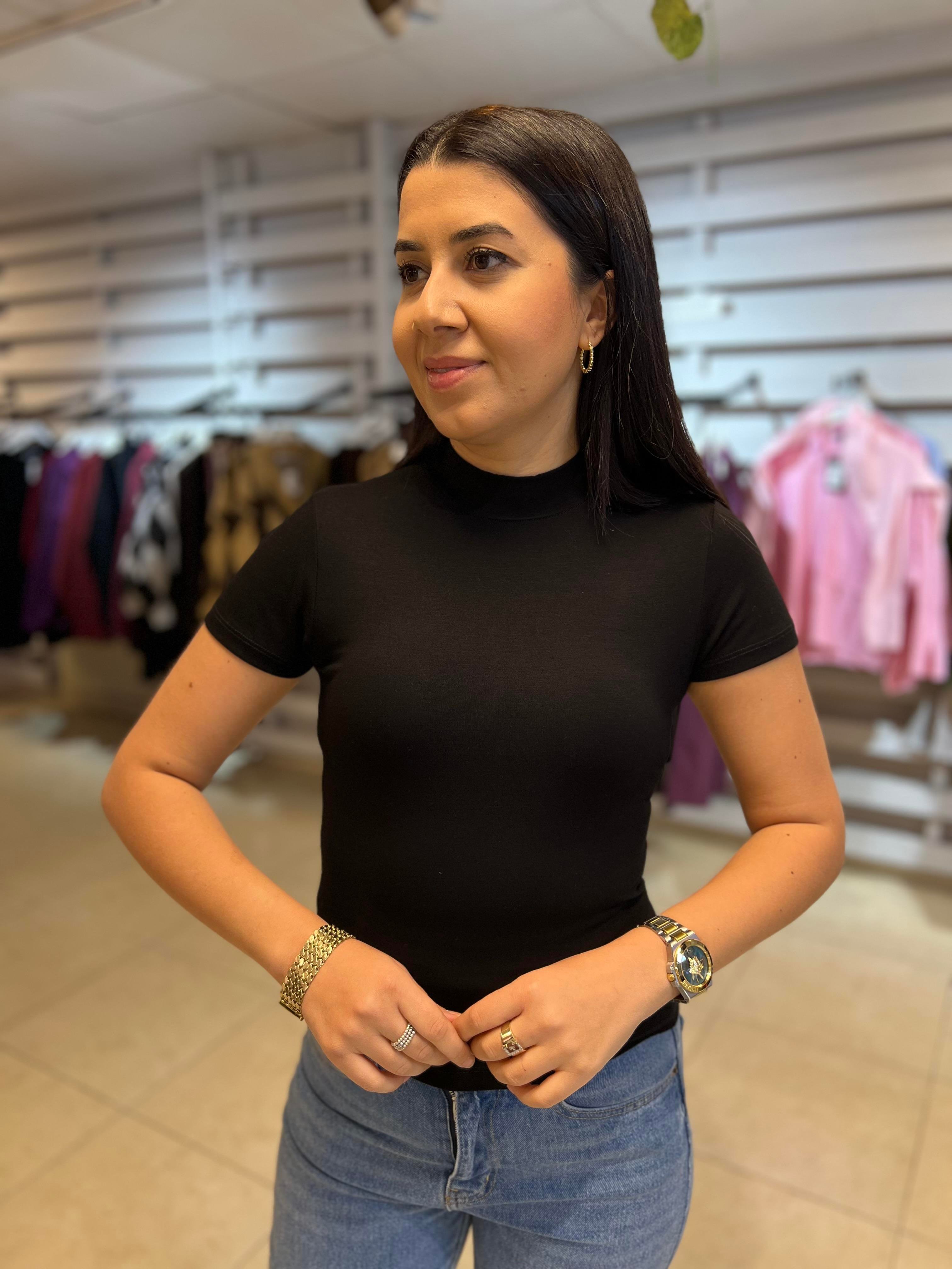 Yarım Balıkçı Bluz Siyah