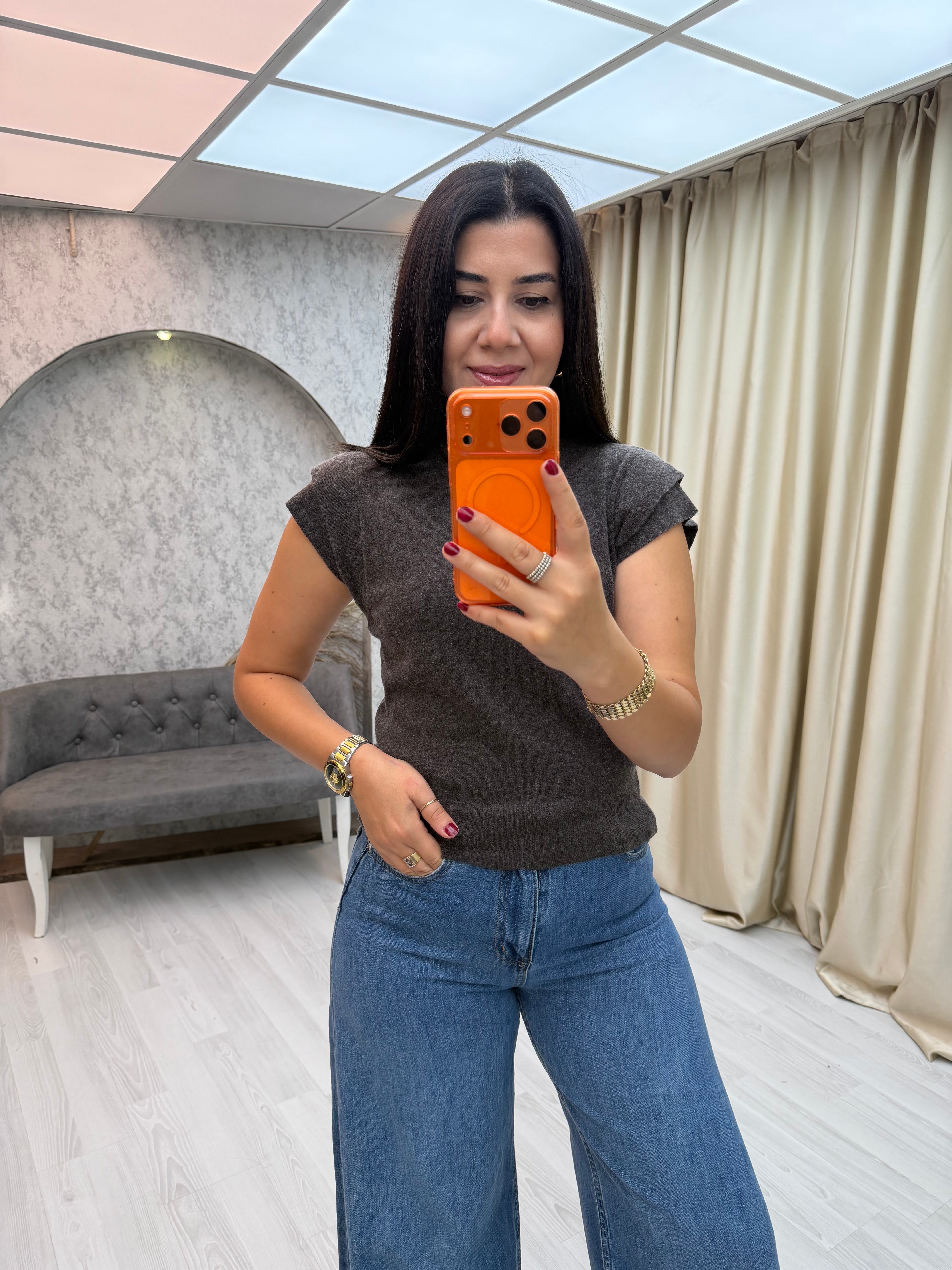 Yarım Balıkçı Süveter Kahverengi