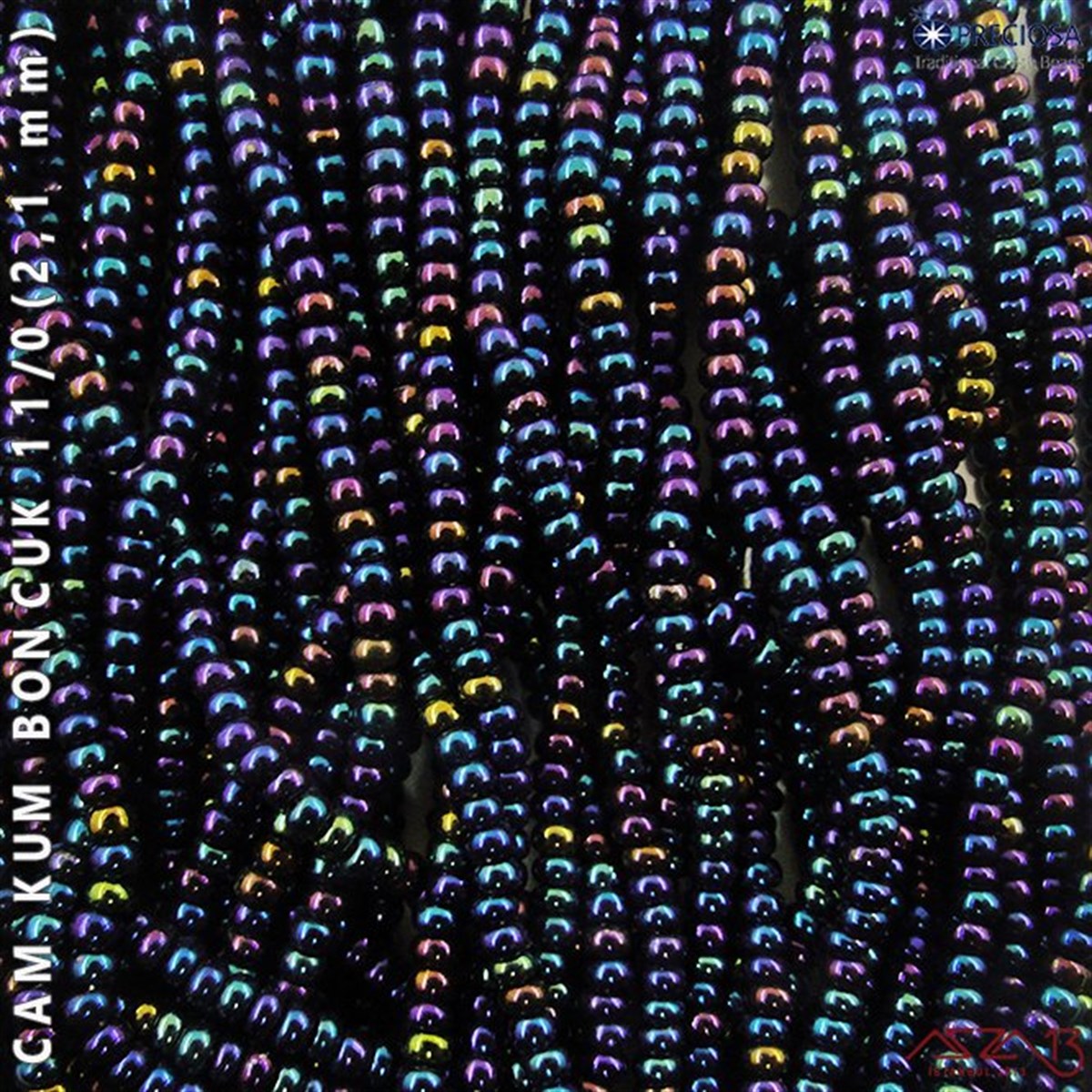 11/0 Numara Kum BoncukBONCUK ve TAŞPreciosaMetalik Janjanlı Lacivert Cam Kum Boncuk 11/0 (2,1 mm) 40 gr