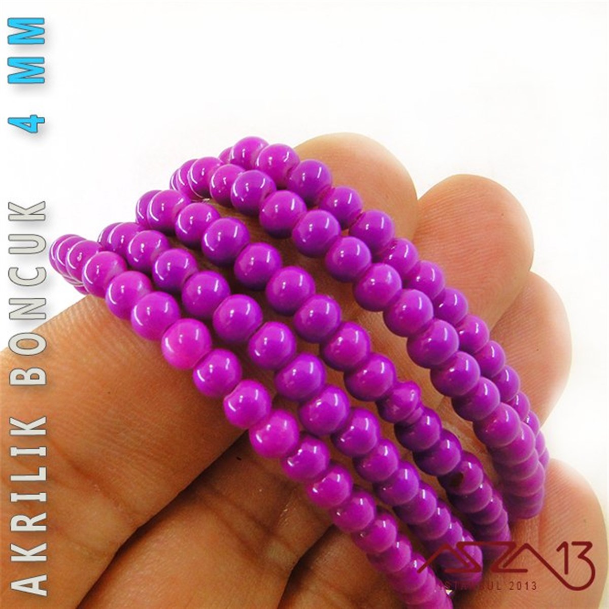 Akrilik BoncukBONCUK ve TAŞMarkasız230 Adet 4 mm Açık Mor Renk Opak Parlak Akrilik Boncuk (22 Gr)