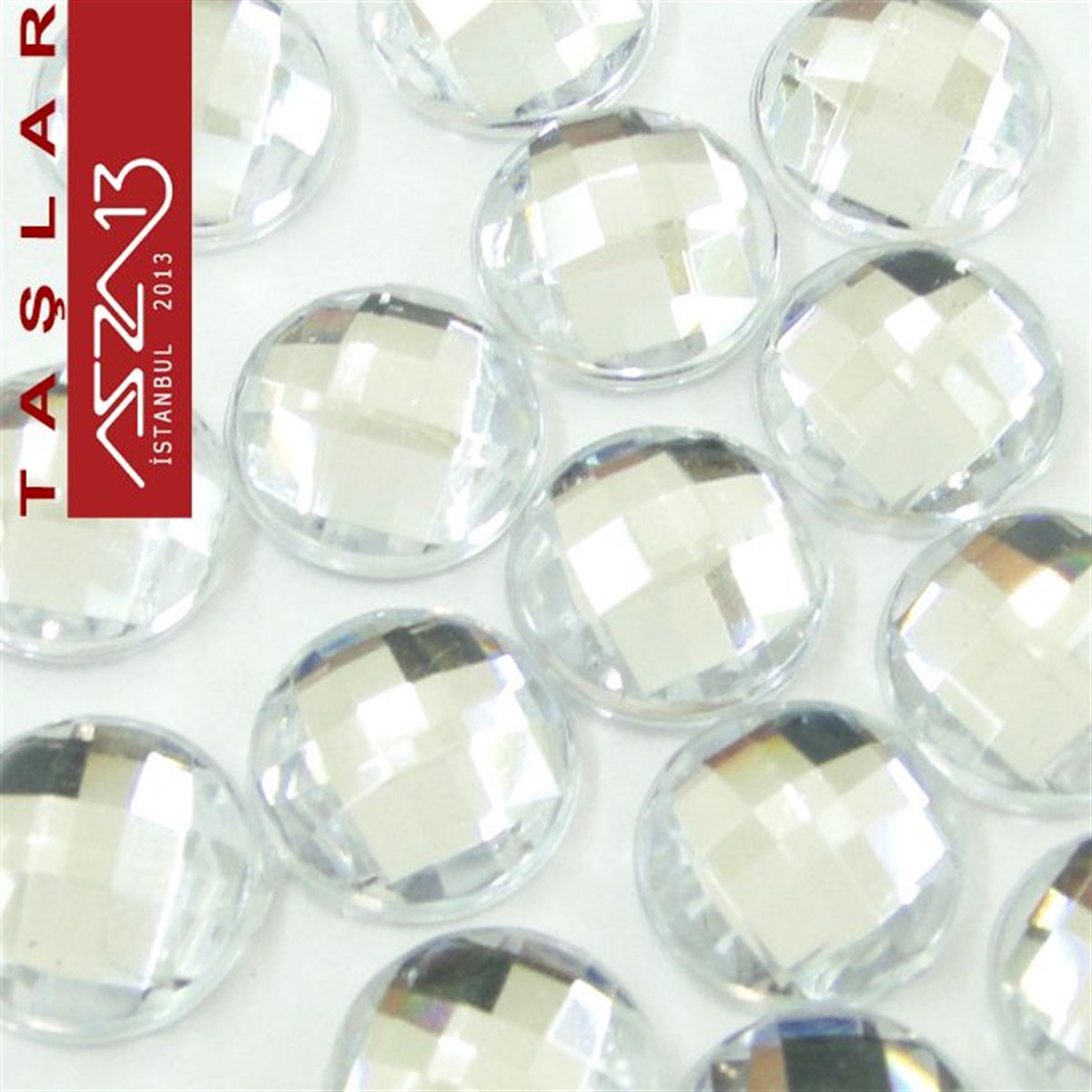 AKRİLİK TAŞKaboşon ve CameoMarkasız10 Adet 10 mm Kristal Renk Yuvarlak Akrilik Taş (1,8 gr)
