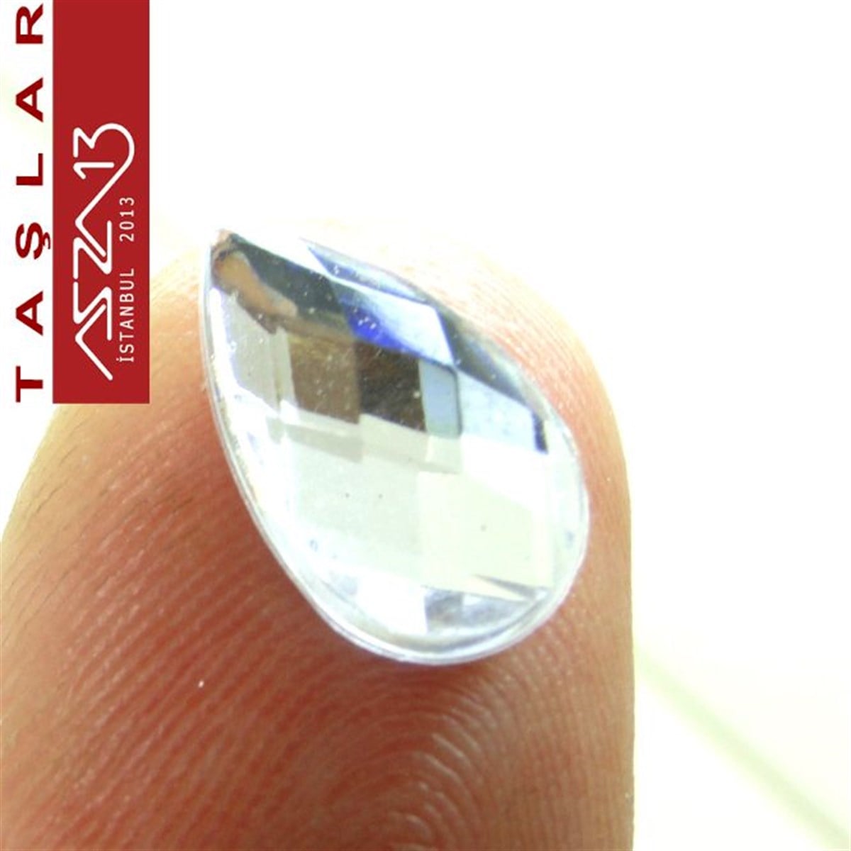 AKRİLİK TAŞKaboşon ve CameoMarkasız10 Adet 8x13 mm Kristal Renk Damla Akrilik Taş (7,6 gr)
