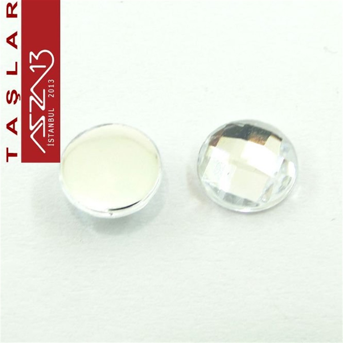 AKRİLİK TAŞKaboşon ve CameoMarkasız10 Adet 8 mm Kristal Renk Yuvarlak Akrilik Taş (1,2 gr)