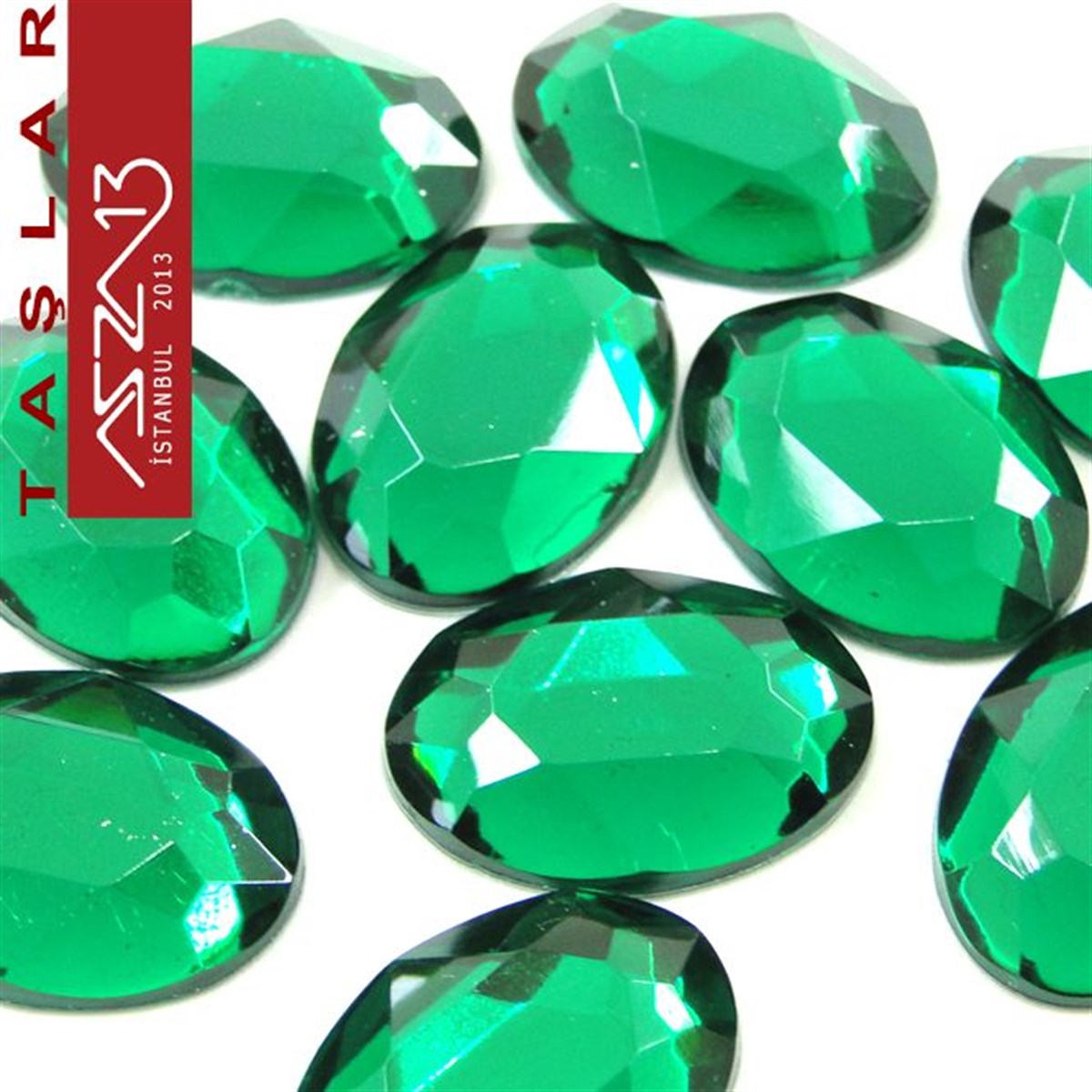 AKRİLİK TAŞKaboşon ve CameoMarkasız10 Adet 13x18 mm Yeşil Renk Oval Akrilik Taş (6,6 gr)