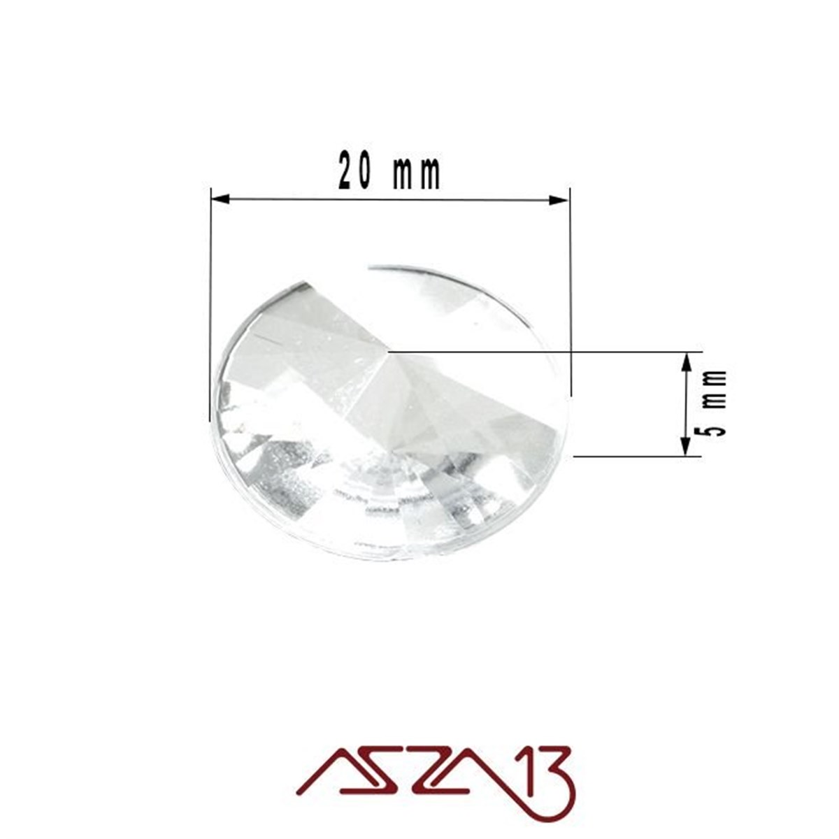 AKRİLİK TAŞKaboşon ve CameoMarkasız10 Adet 20 mm Kristal Renk Yuvarlak Akrilik Taş (8,7 gr)