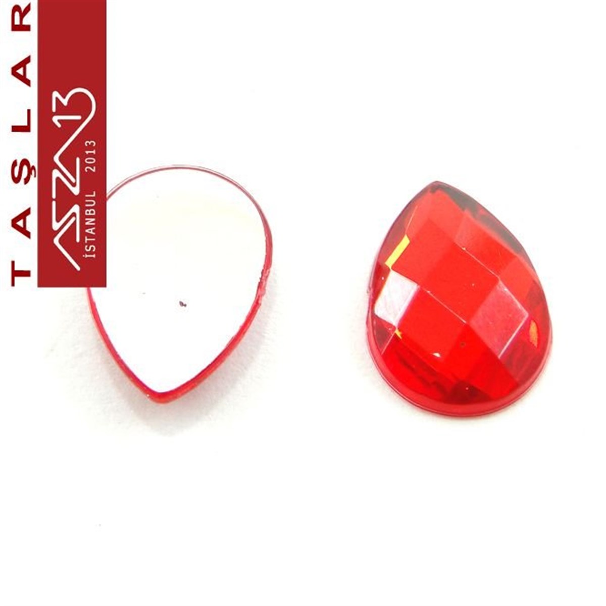 AKRİLİK TAŞKaboşon ve CameoMarkasız20 Adet 10x14 mm Kırmızı Renk Damla Akrilik Taş (6,6 gr)