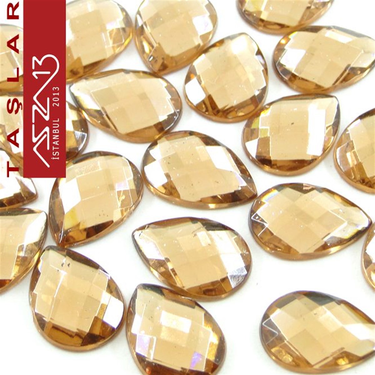 AKRİLİK TAŞKaboşon ve CameoMarkasız20 Adet 10x14 mm Açık Kahve Renk Damla Akrilik Taş (6,6 gr)