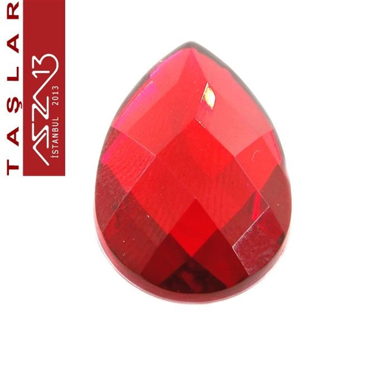 AKRİLİK TAŞKaboşon ve CameoMarkasız5 Adet 20x30 mm Kırmızı Renk Damla Akrilik Taş (9,6 gr)