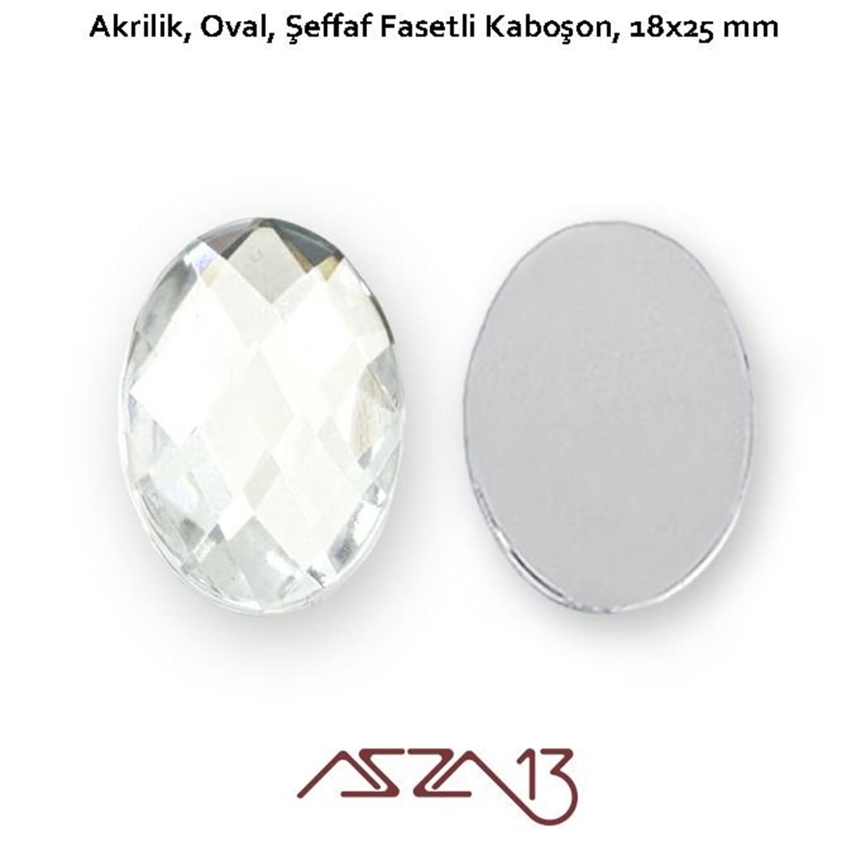 AKRİLİK TAŞKaboşon ve CameoMarkasız5 Adet 18x25 mm Kristal Renk Oval Akrilik Taş (5,6 gr)