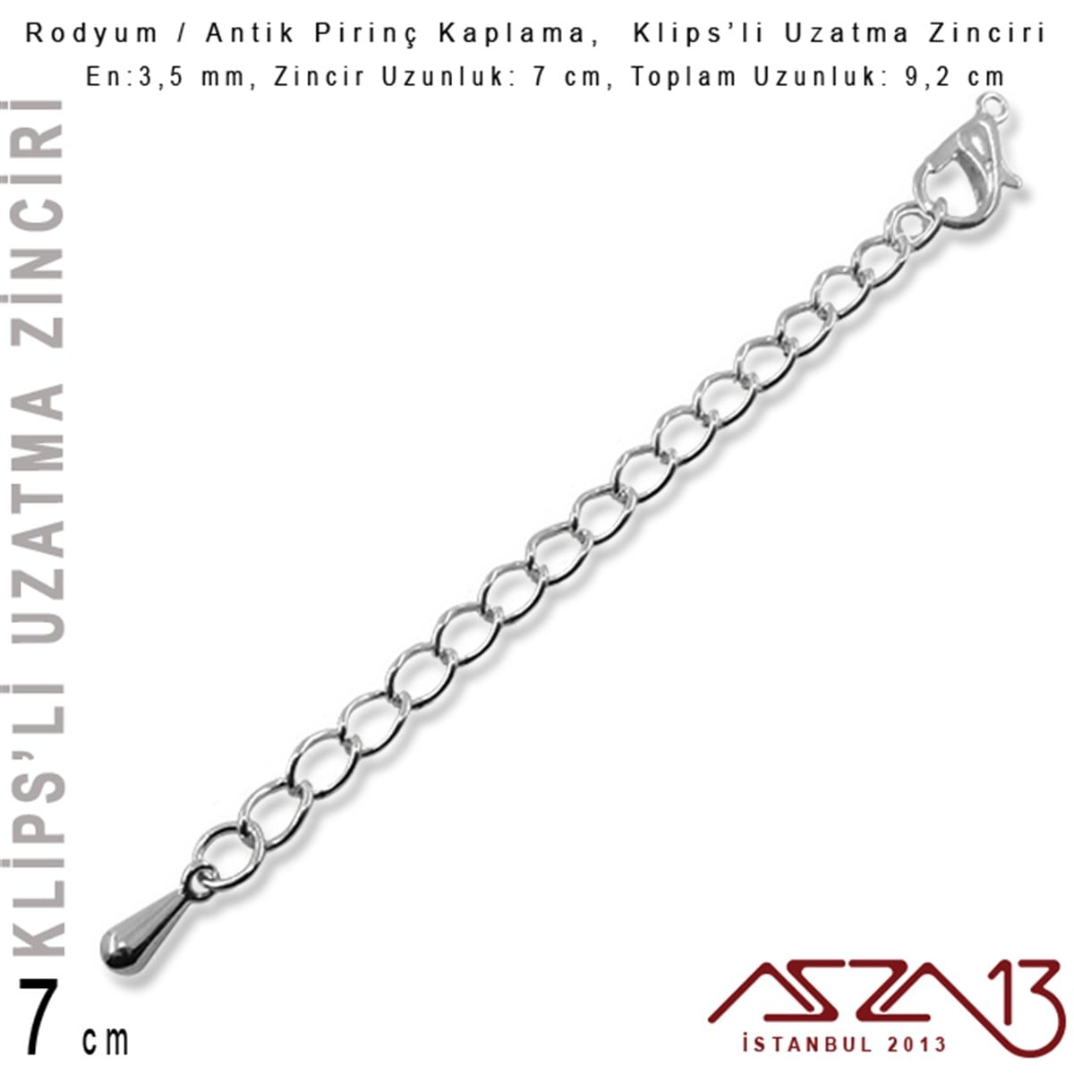 Antik Pirinç ve Rodyum Kaplama -  7 cm - Klips'li Uzatma Zinciri / 1 AdetKlips'li ZincirTAKI, HOBİ, TAKI MALZEMELERİ, TOHO, MIYUKI DELICA, KUMİHİMO DİSK, SWAROVSKI KRİSTAL, TAKI TASARIMIKlips'li ZincirMarkasız06.Tm.63.Zn.66_PAntik Pirinç ve Rodyum Kaplama -  7 cm - Klips'li Uzatma Zinciri / 1 Adet